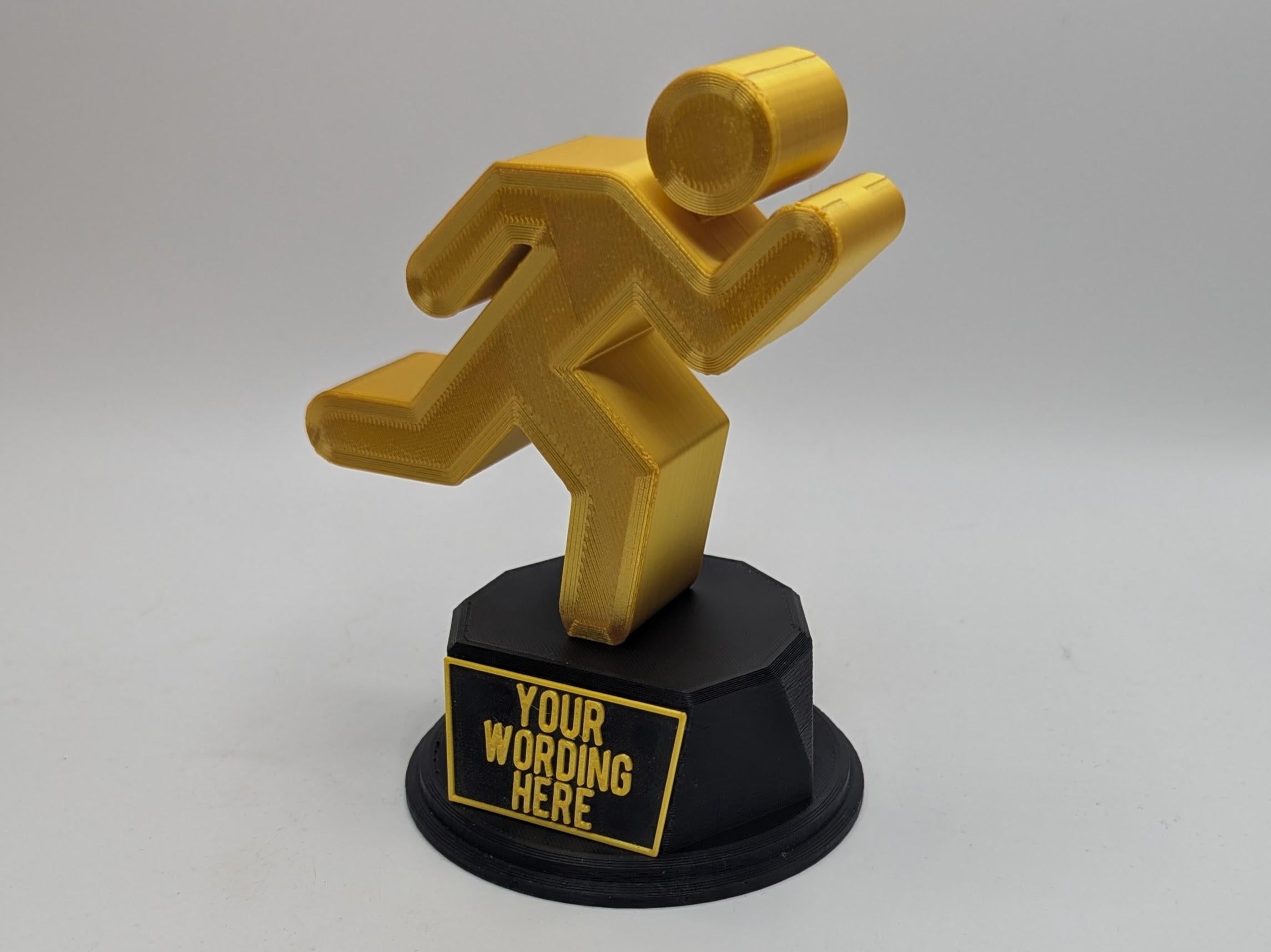 Personalised Running Trophy, Runner Trophy, Weekly Running Gift, Running Award, Custom Running Award, Running Shaped Gift, Group Runner Gift