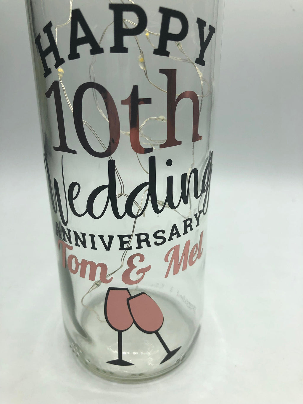 Personalised Wedding Anniversary Gift, Anniversary LED Bottle, Anniversary Milestone Gift, Personalized Anniversary, Golden Anniversary