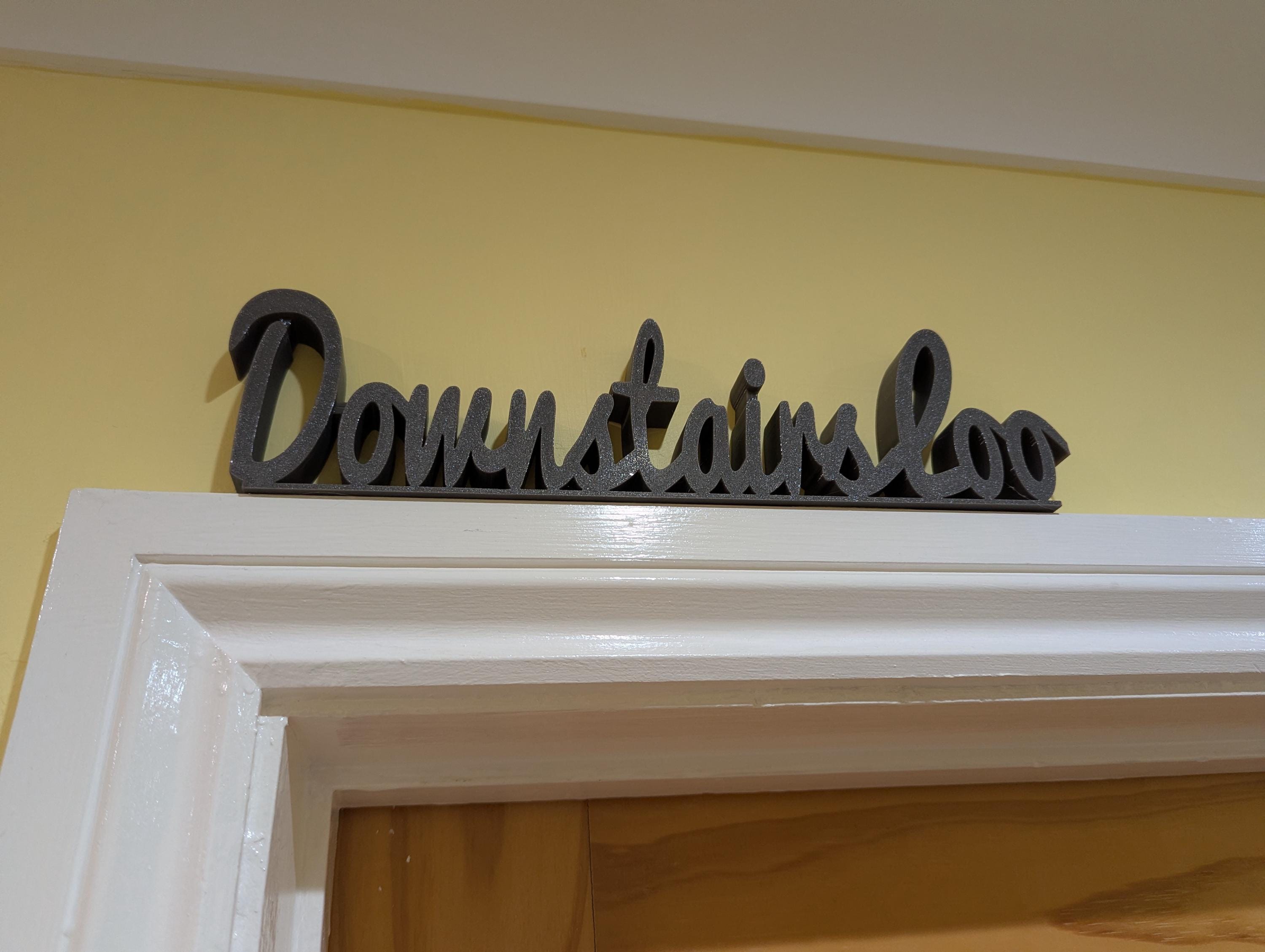 Downstairs Loo Door Sign, Toilet Door Topper, Toilet Door Sign, Bathroom Door Sign, Custom Door Sign, Restroom Door Sign, Quirky Door Sign