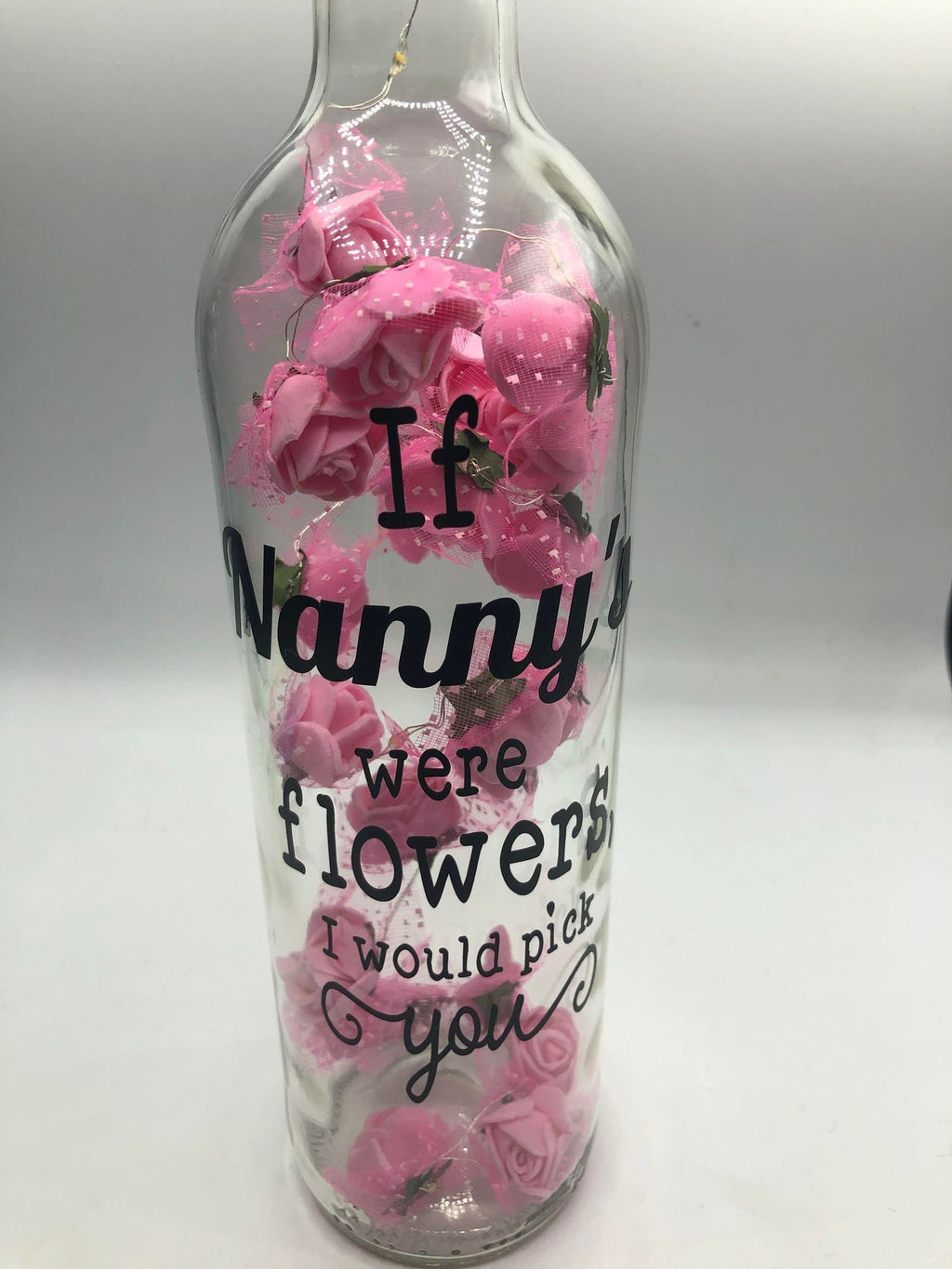Nanny Roses Light Up Bottle, Gift for Nan for Mothers Day, Gift for Nan Birthday, If Nanny's Were Flowers Gift, Nan Christmas Gift, Best Nan