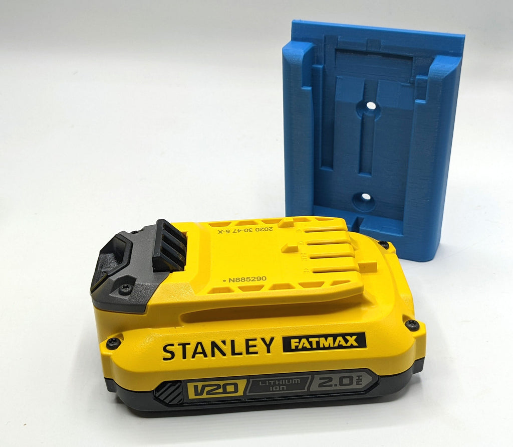 Stanley Fatmax V20 18v Batteries -Wall or Undershelf +Colour Choice / Battery Holder for Stanley Fatmax V20 18v Batteries / Battery Mount