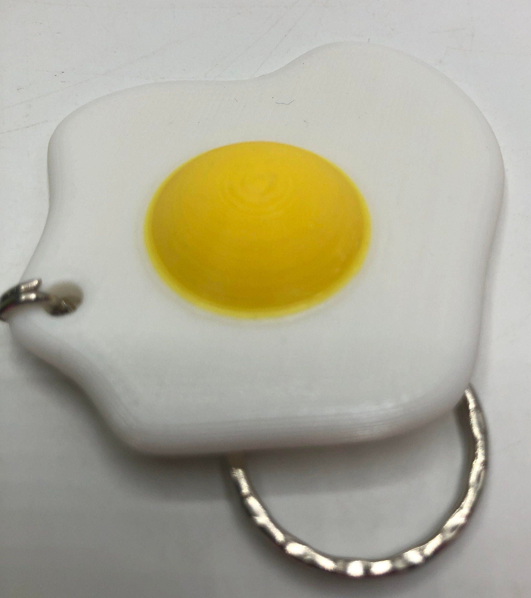 Fried Egg Keyring / Novelty Fried Egg Keyring / Fried Egg Bag Charm / Fried Egg Gift / Cooking Keyring / Cooking Inspired / Chef Gift / Egg