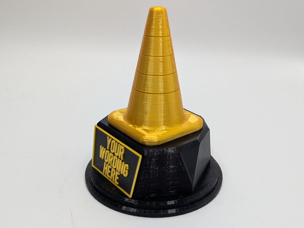 Personalised Cone Trophy, Cone Shape Gift, Cone Award Gift, Traffic Trophy, Builder Award Trophy, DIY Trophy Gift, Police Award, Cone Trophy
