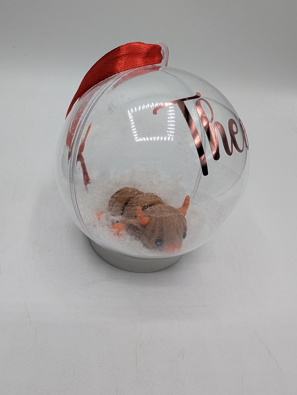 Personalised Highland Cow Bauble, First Christmas, Custom Bauble, Highland Cow Gift, Tree Custom Decoration, Personalised Christmas Ornament