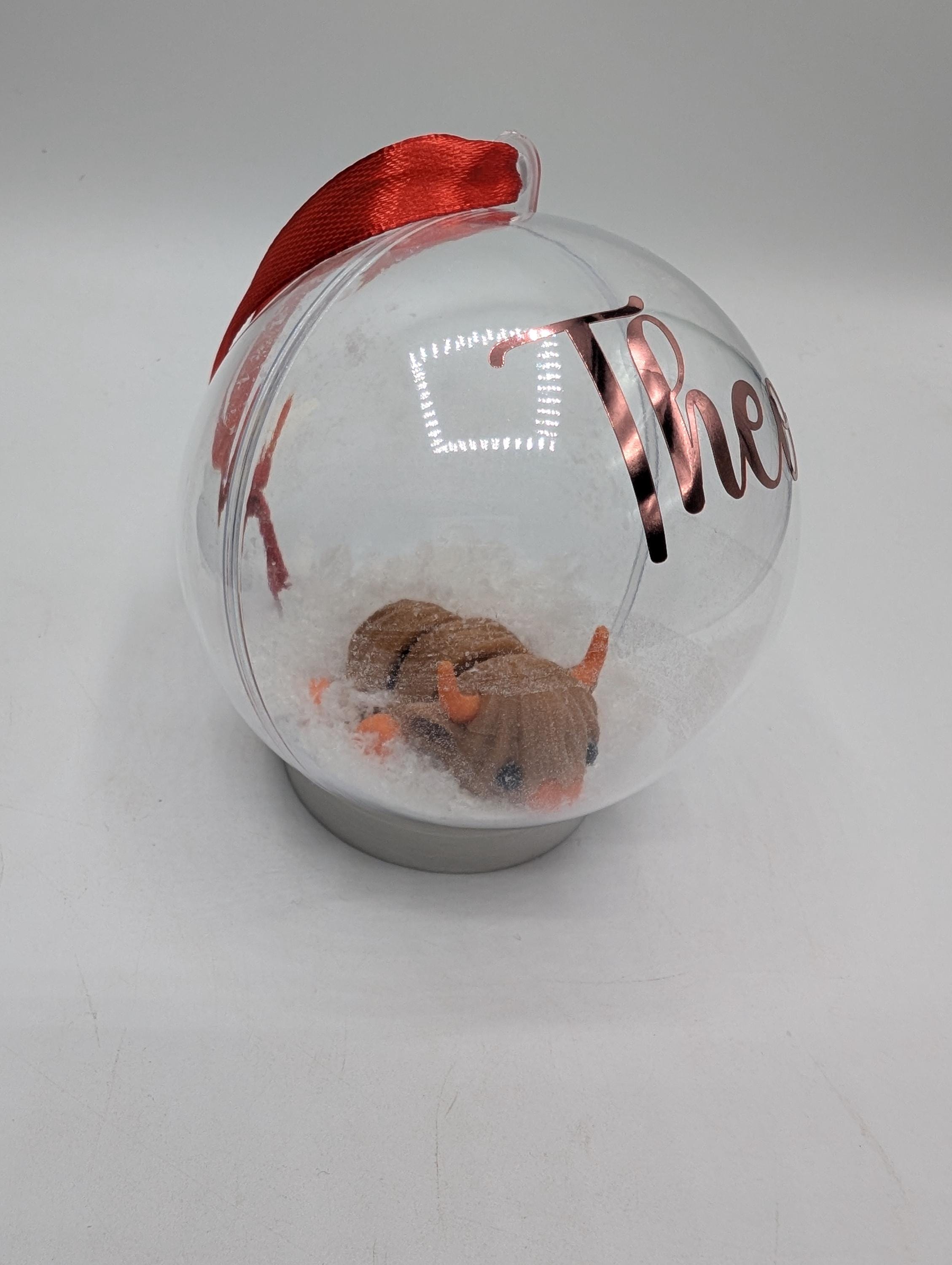 Personalised Highland Cow Bauble, First Christmas, Custom Bauble, Highland Cow Gift, Tree Custom Decoration, Personalised Christmas Ornament