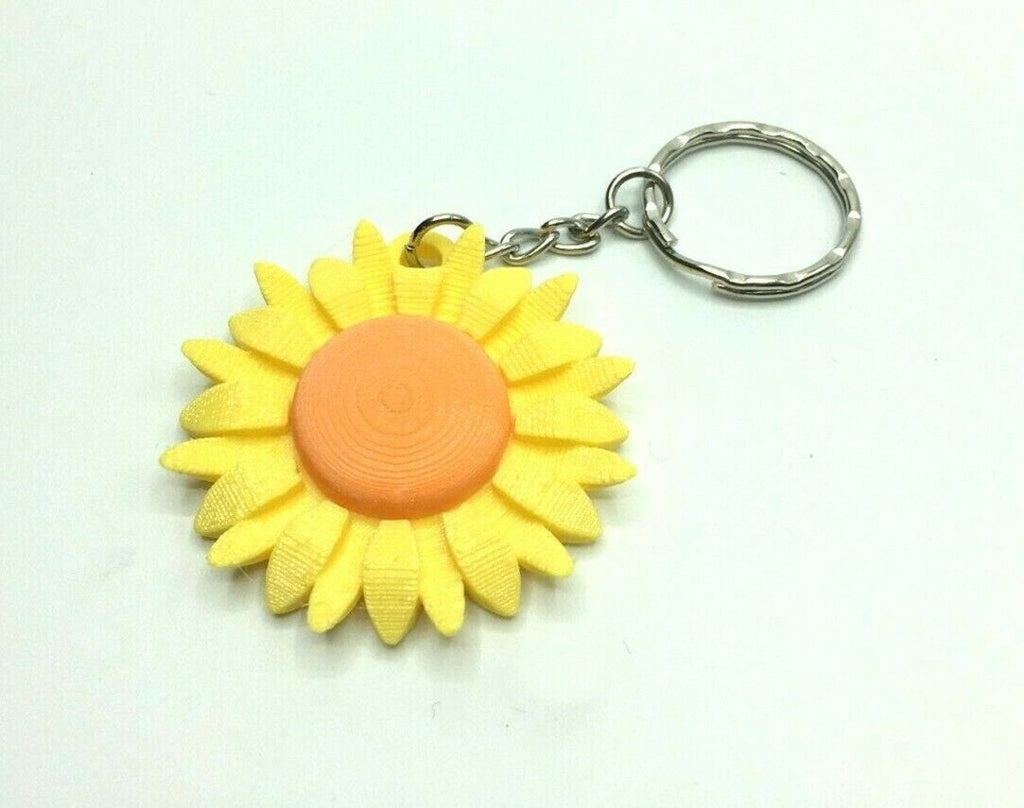 Sunflower Keyring / Sunflower Bag Charm / Floral Design Key Chain / Helianthus keyring / Sunflower Gift Keyring / Spring keyring / Flower