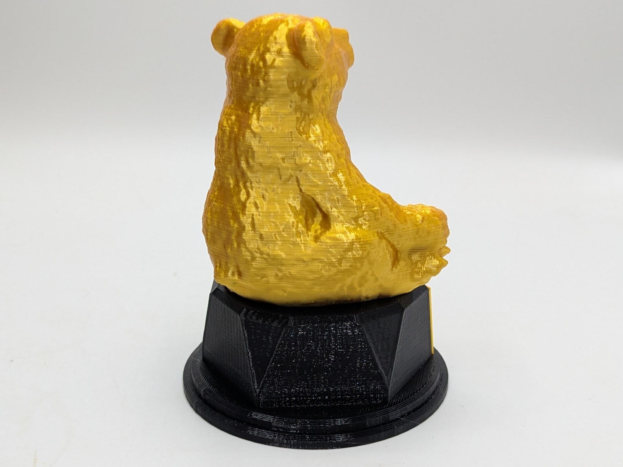 Personalised Bear Trophy, Animal Award Gift, Gift for Bear Lover, Custom Trophy Gift, Bear Award Gift, Office Trophy, Office Award Trophy