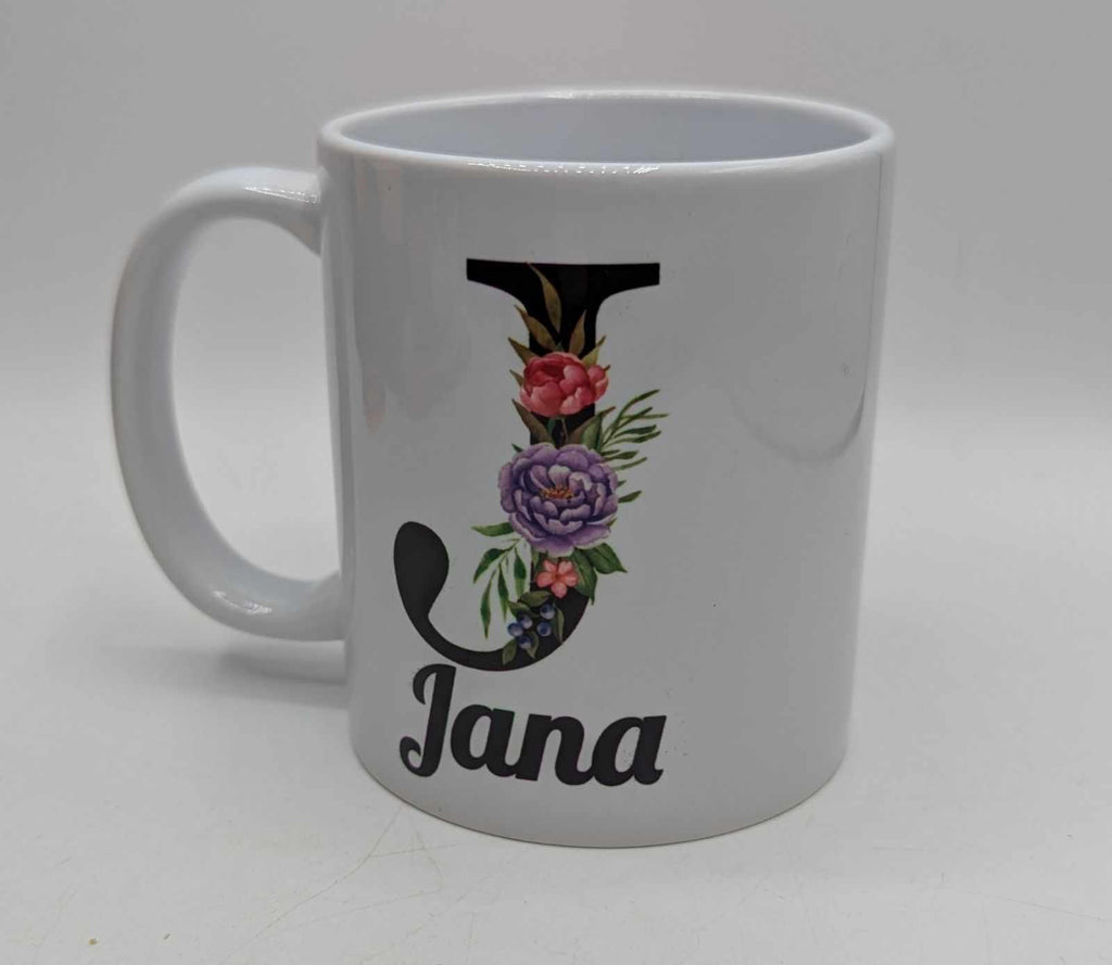 Personalised Name & Initial Mug / Floral Personalised Gift / Birthday Gift / Best Friend Gift / Custom Mug / Initial Mug / Birthday /Wedding