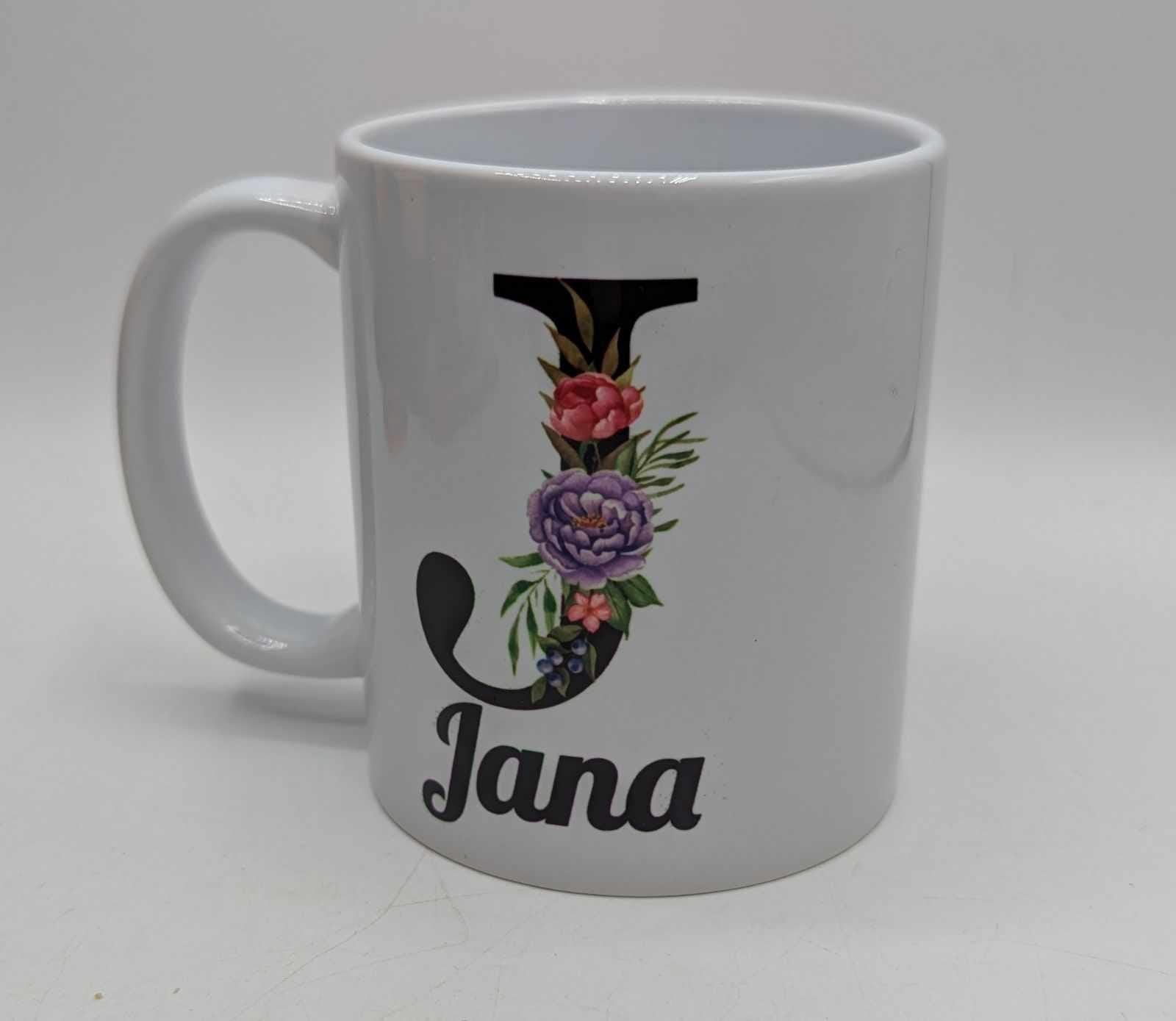 Personalised Name & Initial Mug / Floral Personalised Gift / Birthday Gift / Best Friend Gift / Custom Mug / Initial Mug / Birthday /Wedding