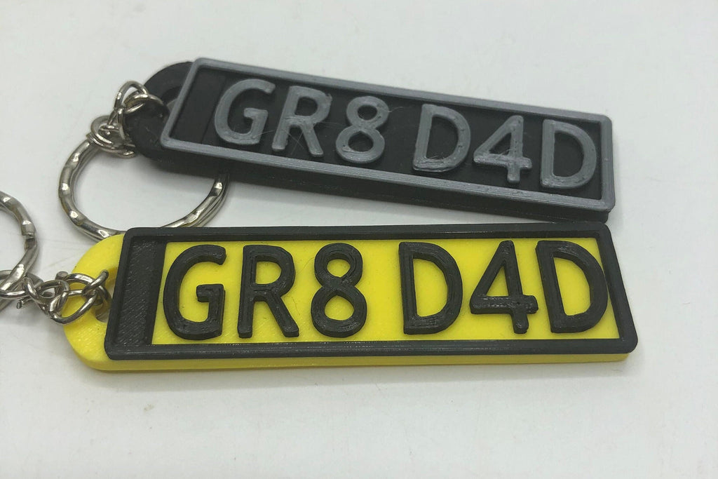 Personalised Number Plate Keyring / Gift for Father's Day / Best Dad Keyring / Grandad Keyring / Dads Taxi / No 1 Dad Keyring / Gift for Dad