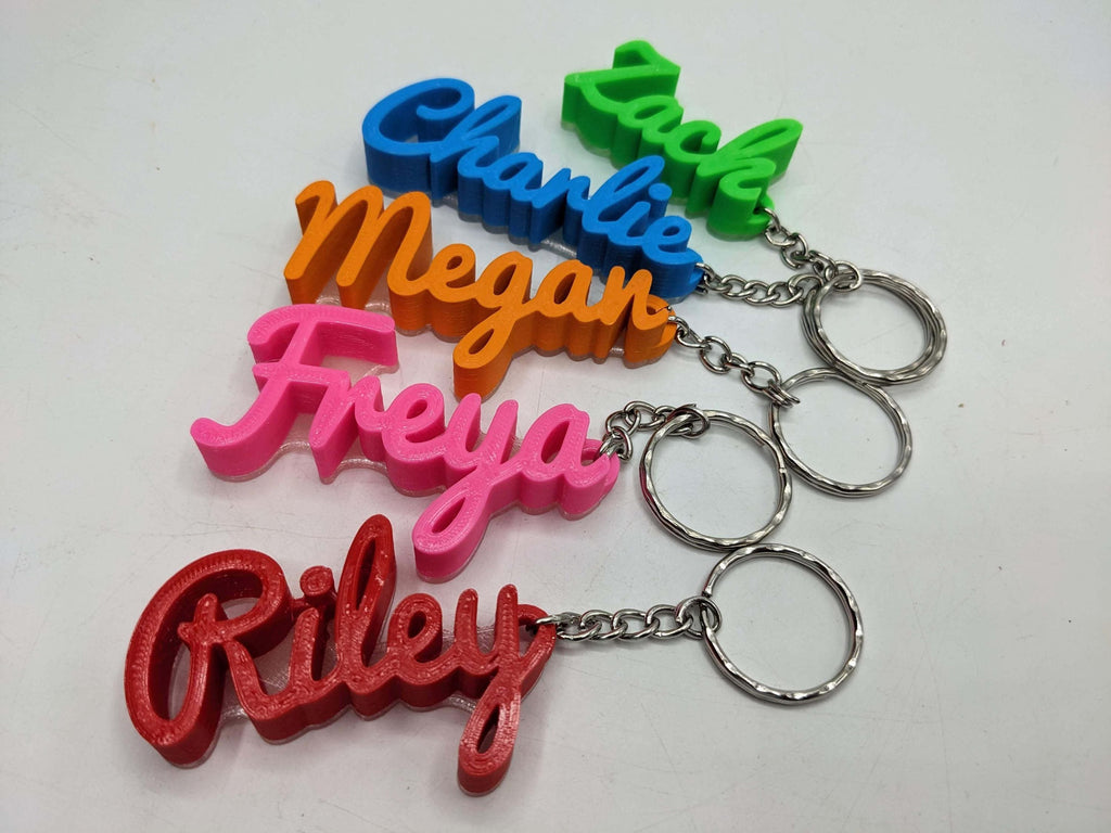 Personalised Keyring, Personalized Keychain, Pacifico Script Keyring, Border Keyring, Party Bag Filler, Under 5 Pound Gift, Book Bag Tag