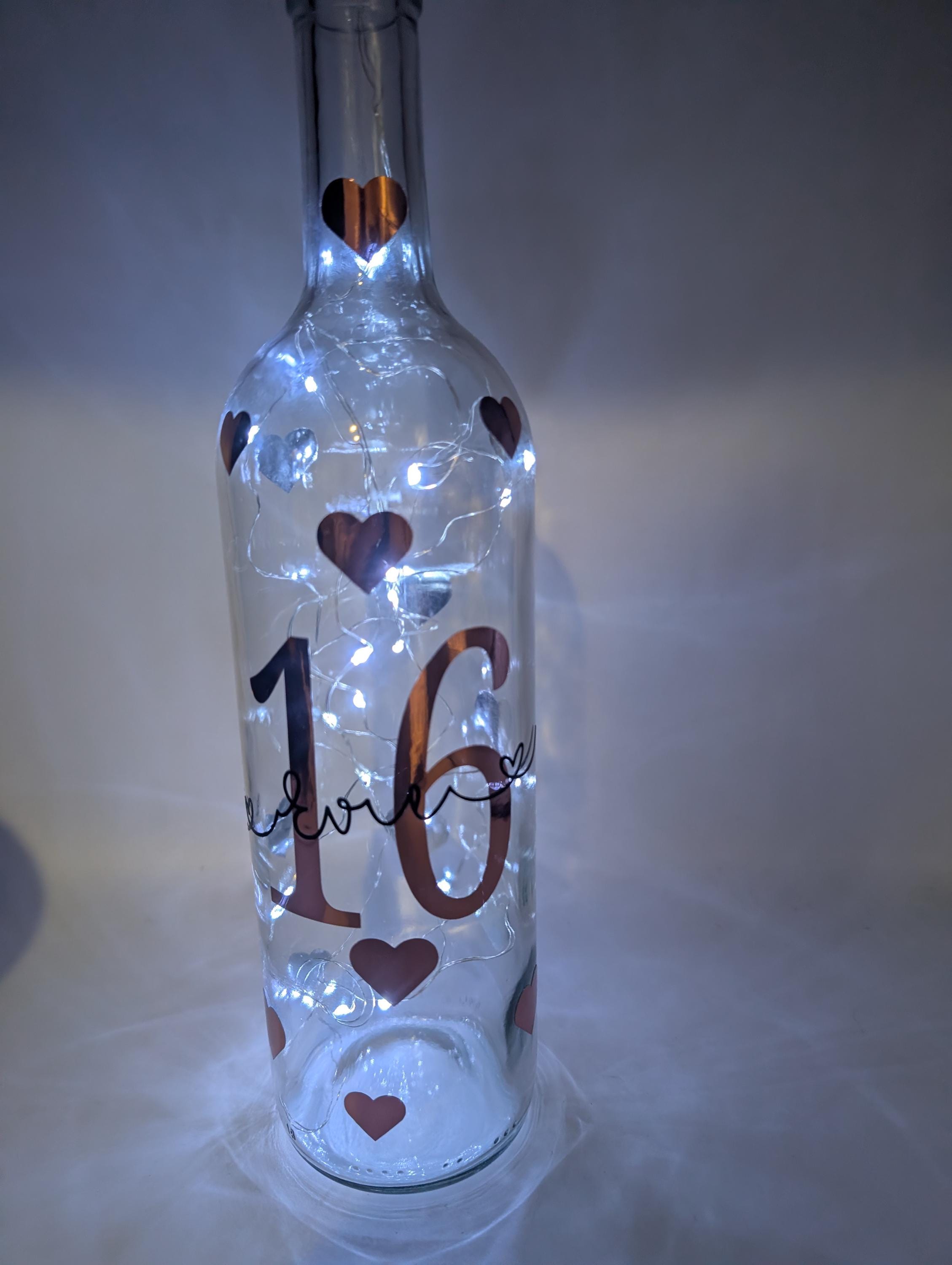 Personalised Light Up Bottle, 16th Birthday for Her, 16th Milestone Birthday, 16th Gift for her, Special 16th Birthday Gift, 16th Birthday