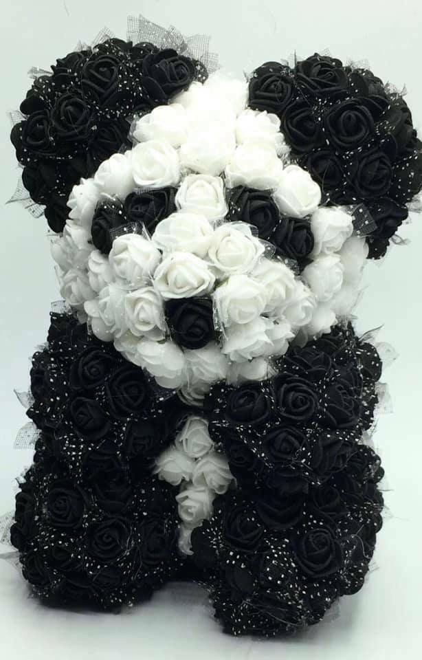 Personalized Handmade Rose Flower Bear, Anniversary Gift