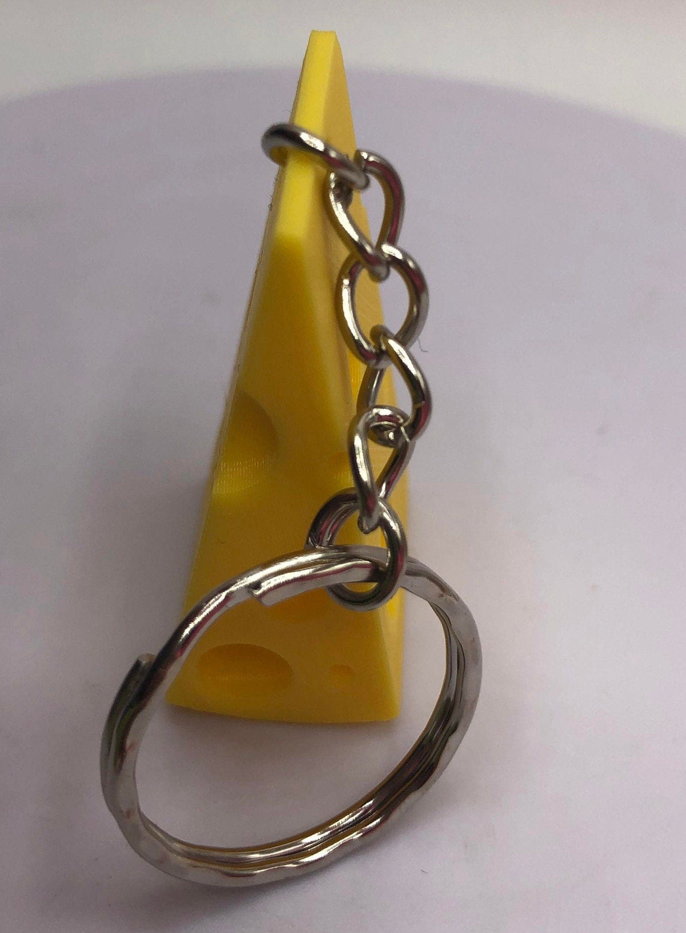 Swiss Cheese Style Keyring, Cheese Lovers Keyring, Keyring in the Shape of Cheese, Cheese Wedge Keyring, Cheese Charm, Food Keyring, Cheesy