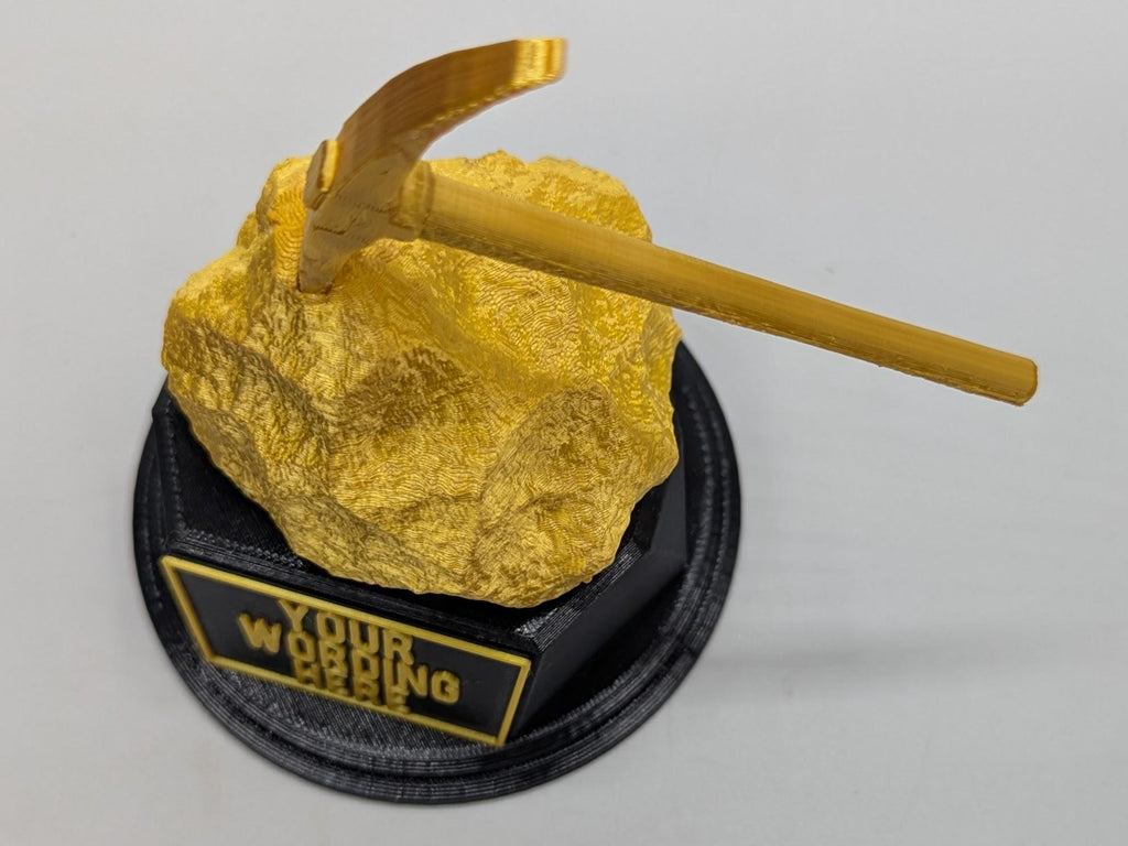 Gold Digger Trophy, Gold Nugget Award, Custom Trophy Gift, Pick Axe Trophy, Digger Award, Golden Nugget Trophy,  Mining Trophy Award, Gold