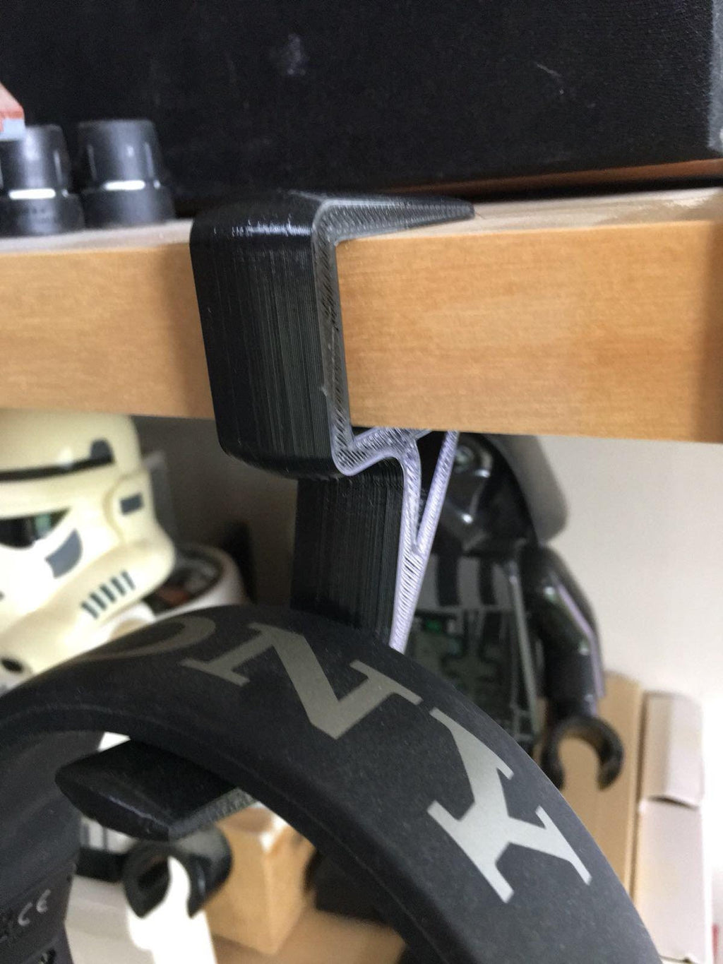 Headphone or Headset Hanger / Holder / Hook - Any Custom Shelf Size - Ikea LACK / Shelf Headphone Holder / Headphone Storage