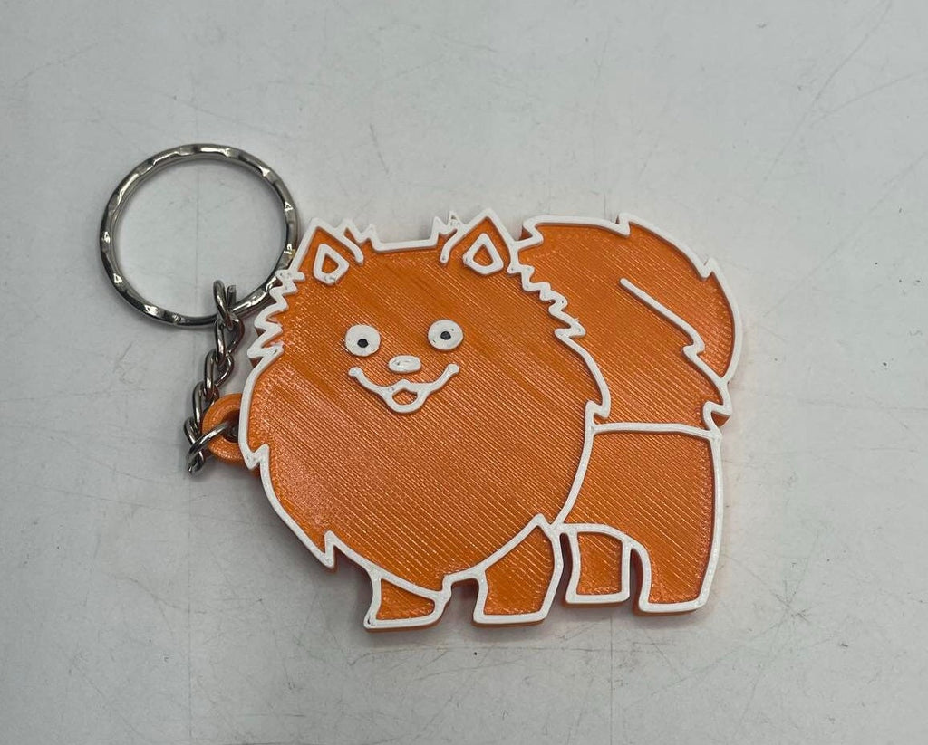 Pomeranian Dog Keyring / Pomeranian Gift Keyring / Pomeranian Bag Tag Gift / Pomeranian Shaped Keyring / Pomeranian Lover Gift / Puppy Gift