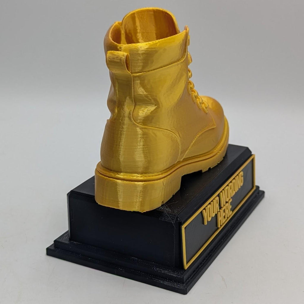 Personalised Boot Trophy, Boot Shape Gift, Old Boot Award Gift, Boot Joke Gift, Custom Trophy Award, Novelty Boot Award, Gold Boot Award