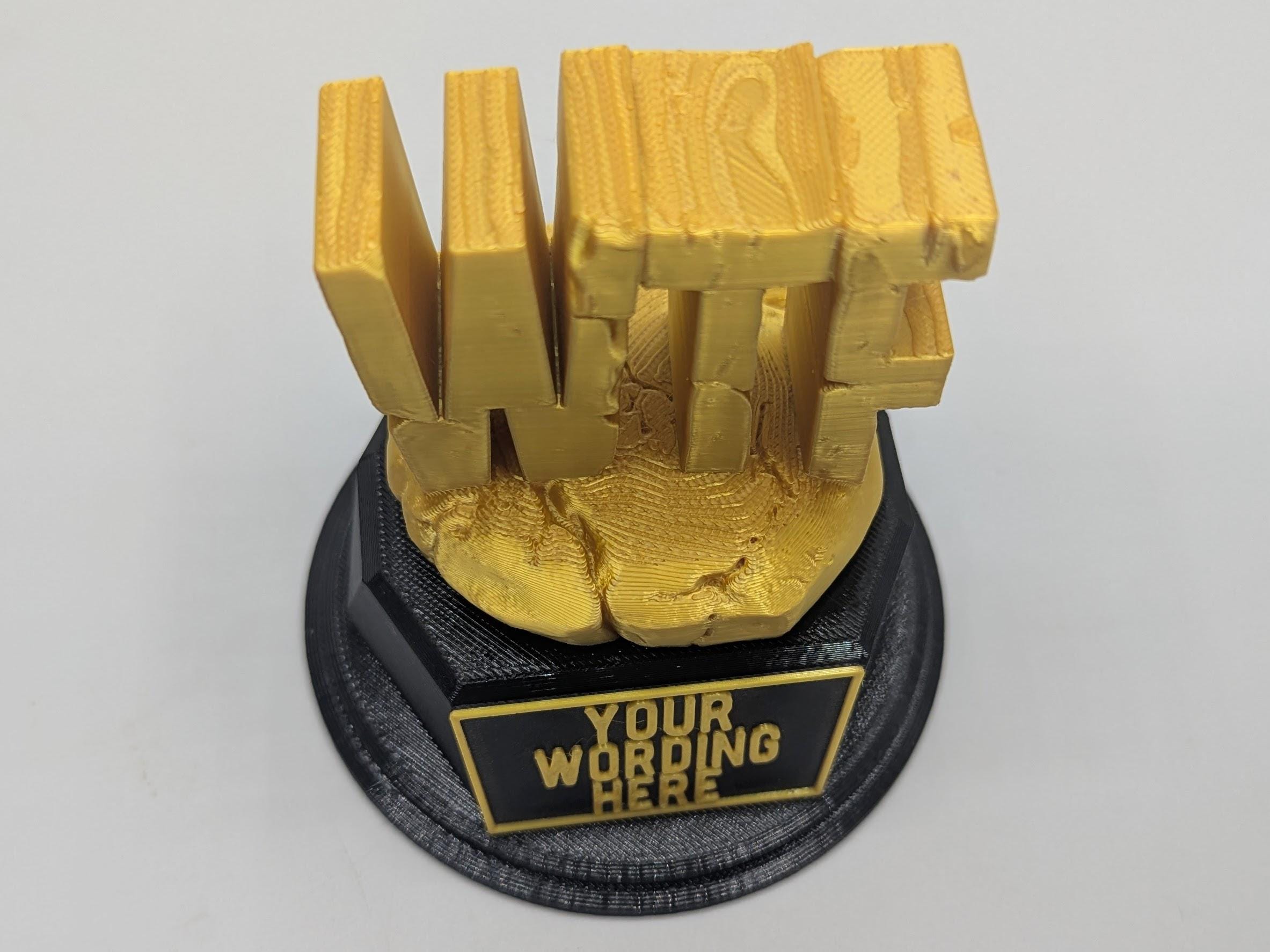 Personalised WTF Trophy, WTF Award, Custom Trophy, WTF Saying Award, Office Trophy, Funny Trophy, Sarcastic Award Trophy, Humorous Trophy