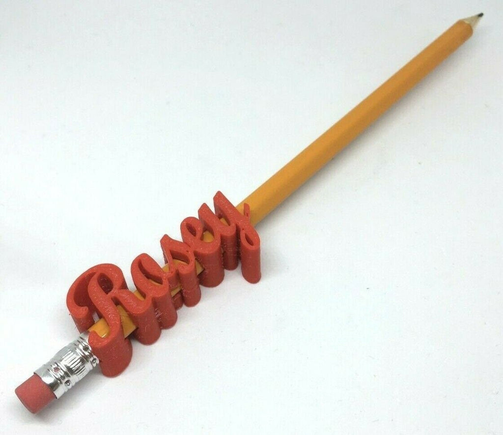 Personalised Script Pencil Topper / Party Bag Filler / Gift for Teachers / Gift for Office Staff / Under 5 Pound / Pencil Topper with Pencil