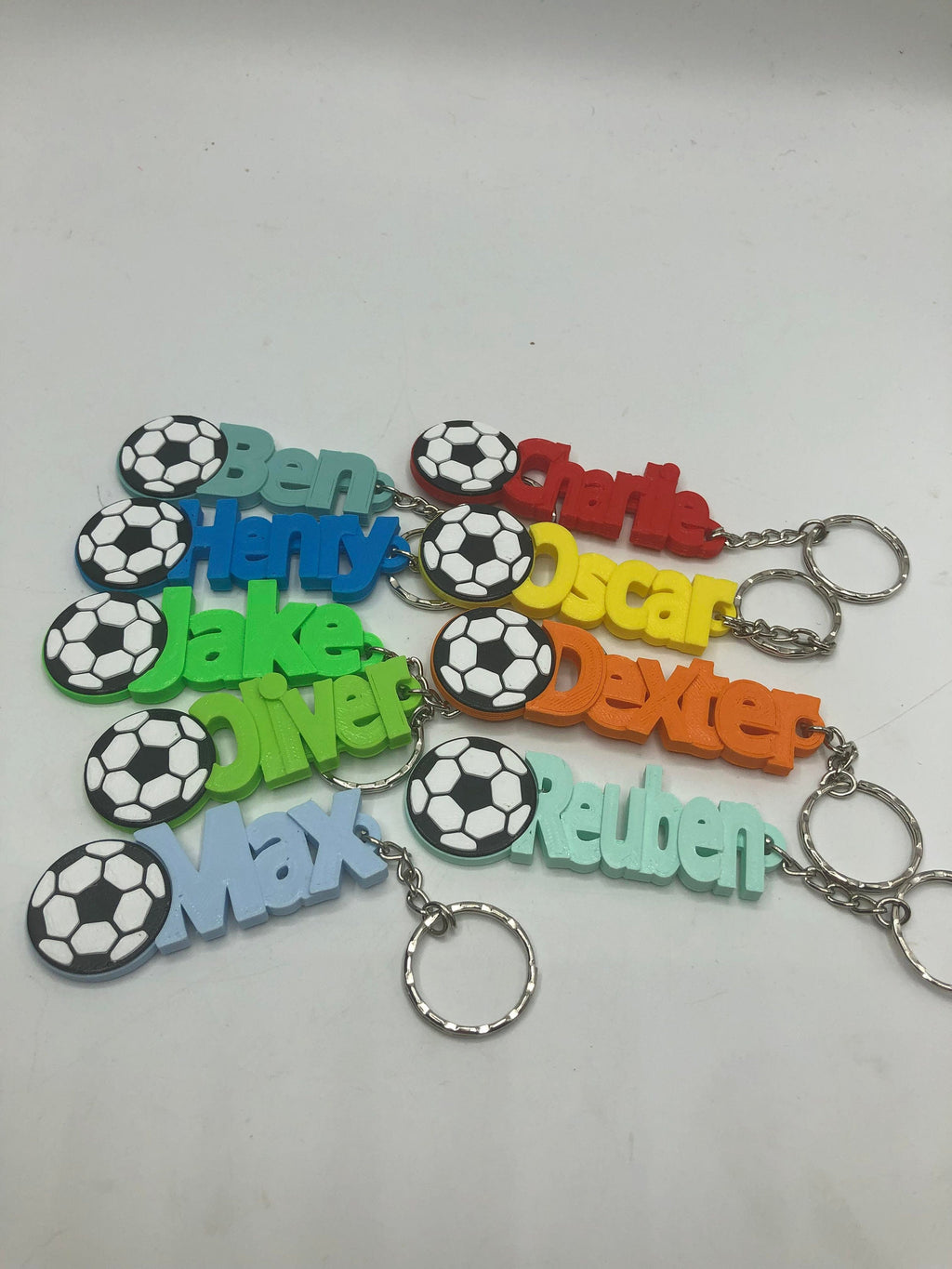 Girls Personalised Football Keyring / Soccer Keyrings / Football Party Bag Filler / Football Team Bag Tags / Football Gift / Football Favour