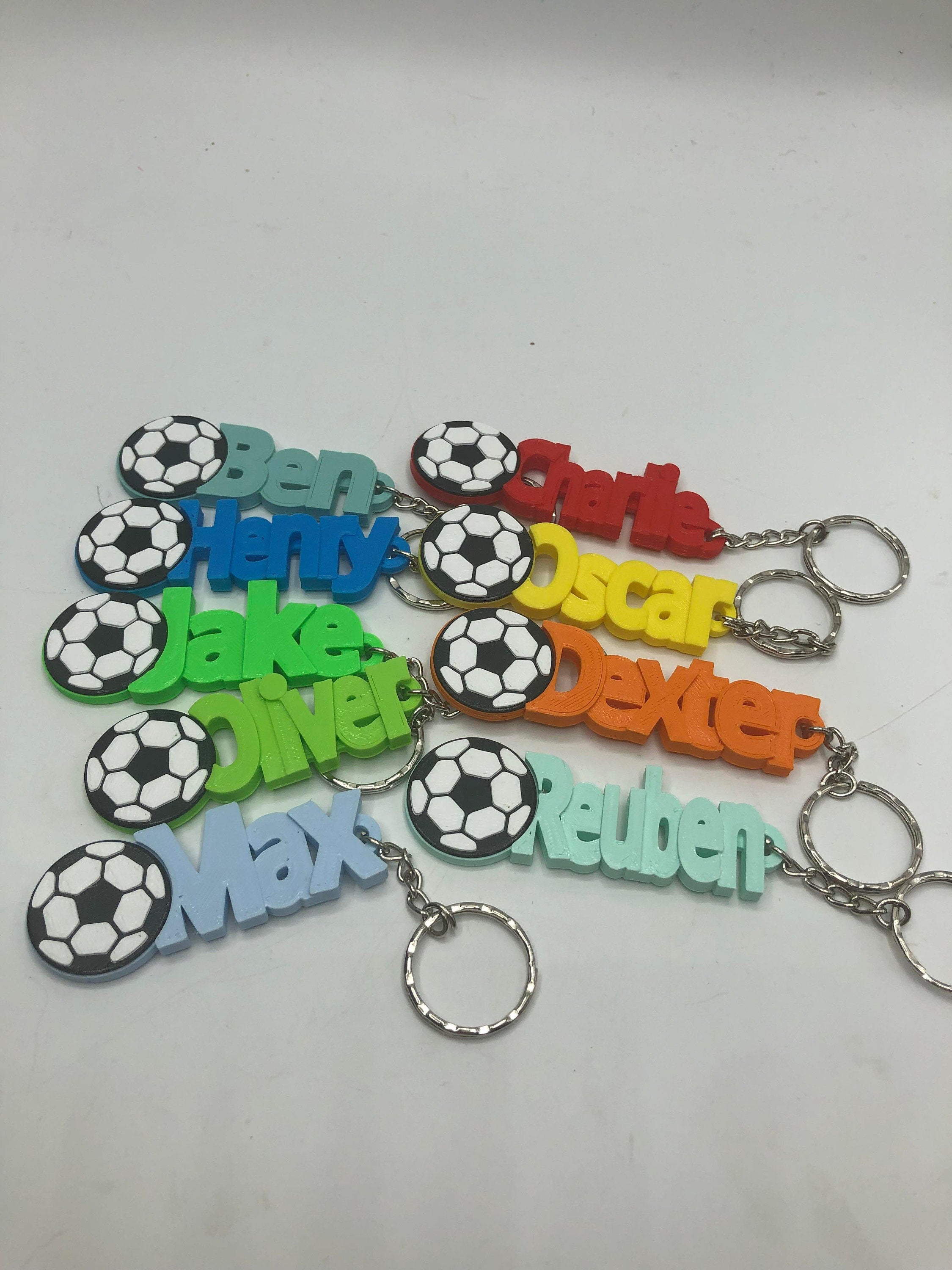 Girls Personalised Football Keyring / Soccer Keyrings / Football Party Bag Filler / Football Team Bag Tags / Football Gift / Football Favour