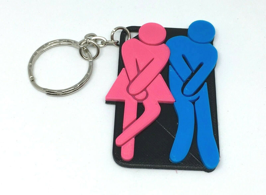 Bathroom Keyring / Toilet Door Keyring / Restroom Keyring / Bathroom Bag Tag / Loo Keyring / Washroom Keyring / Ladies and Gents Keyring