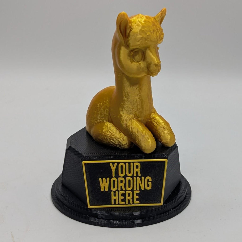 Personalised Llama Trophy, Llama Award Gift, Custom Trophy Gift, Funny Llama Award Gift, Office Trophy, Llama Farmer Trophy, Llama Lover
