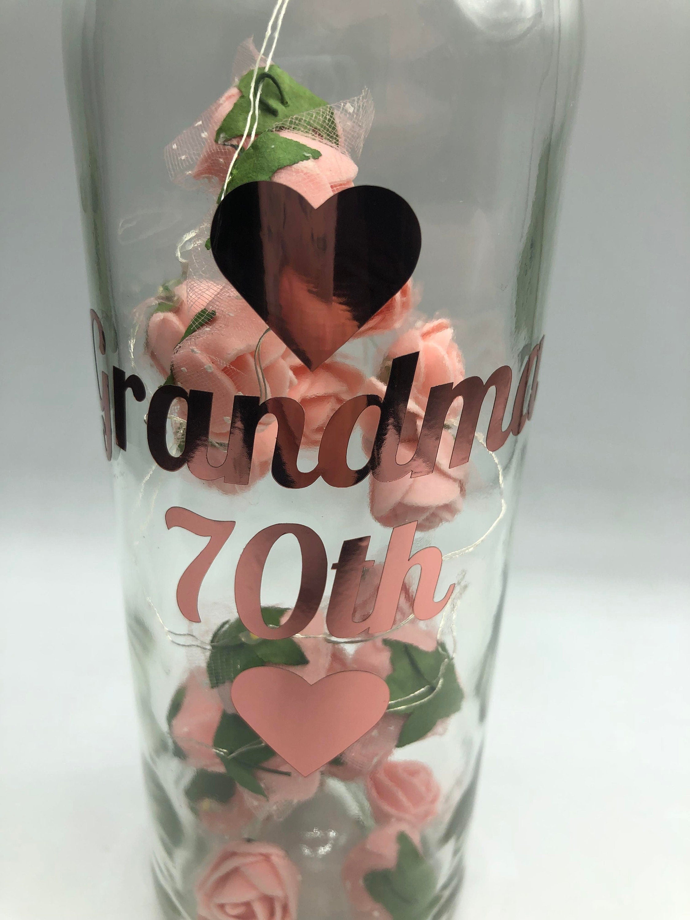 70th Birthday Gift, 70th Light Up Bottle, Special Birthday Light Up Bottle, Personalised Present, Personalised Light Up Bottle Gift