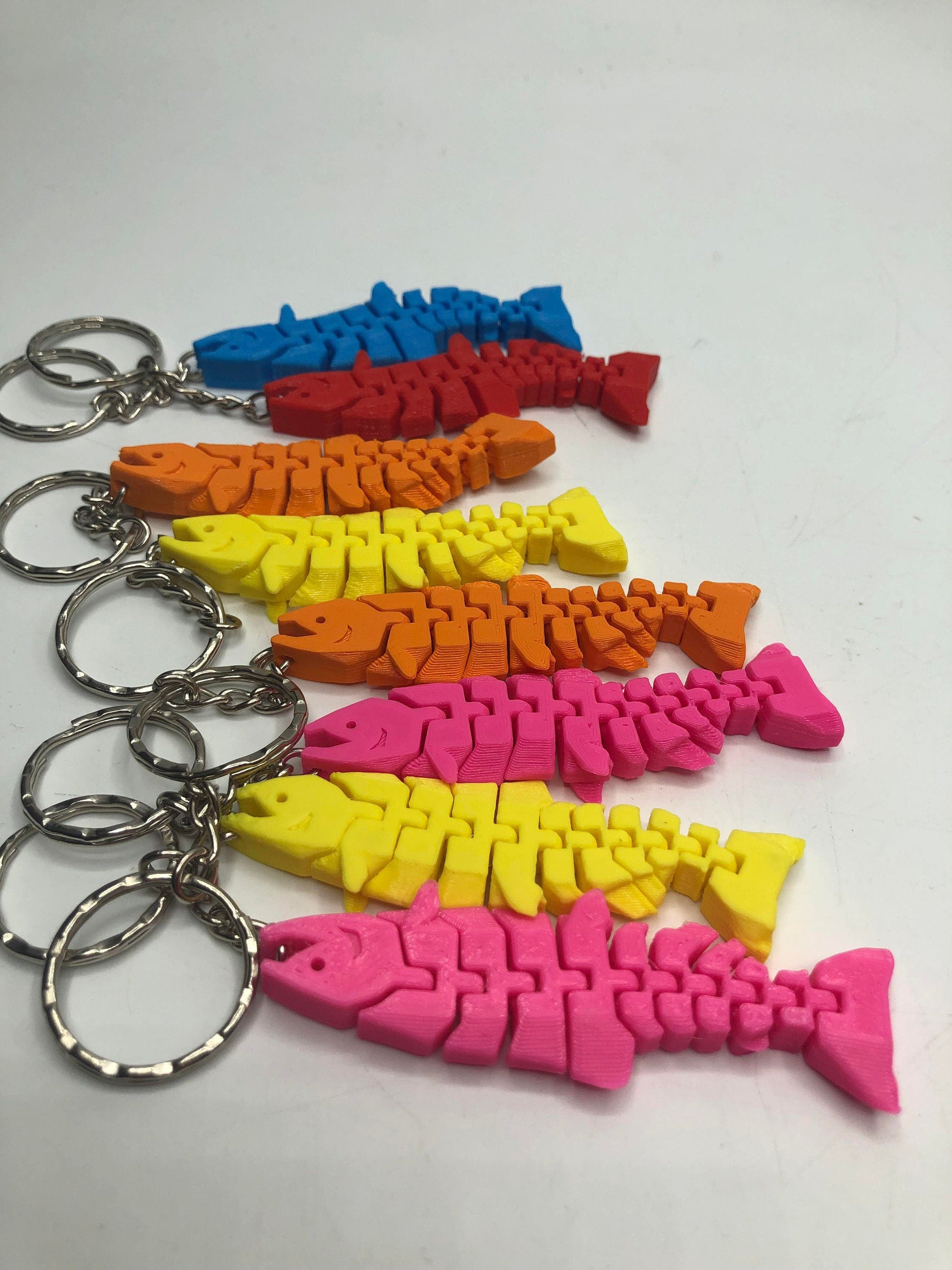 Fish Flexible Wiggly 3D Keyring / Bag Tag / Gift for Fishermen / Fishing / Anglers / Fun Fish Gift / Fish Bag Tag / Keyring / Fisherman Gift