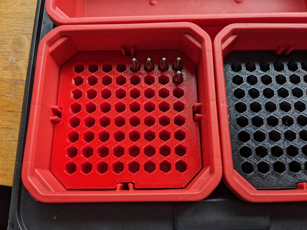 64 Hex Bit Holder Inserts for Milwaukee Packout Slim & Compact Low Profile Organiser Cases