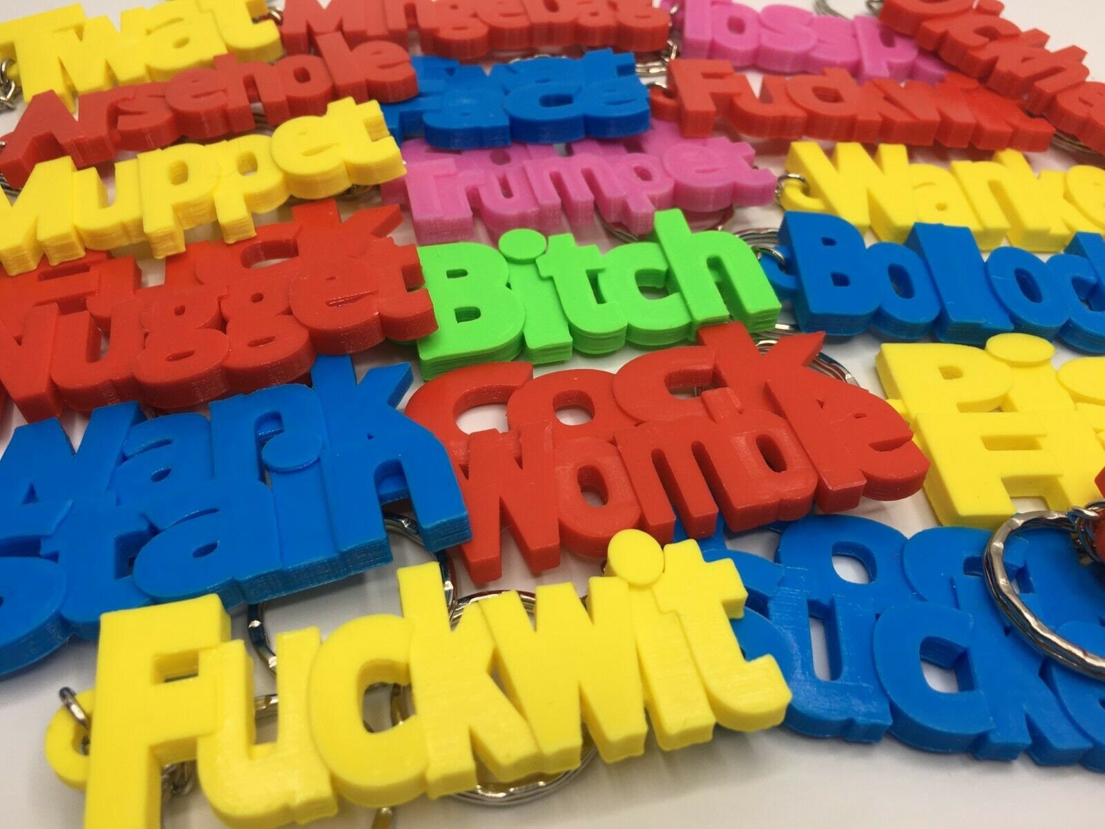 Insult Keyring / Swearword Keyring / Rude Gift for Friend / Insulting Bag Tag Gift / Adult Keyring / Funny Keychain / Insult Keyring / Gift