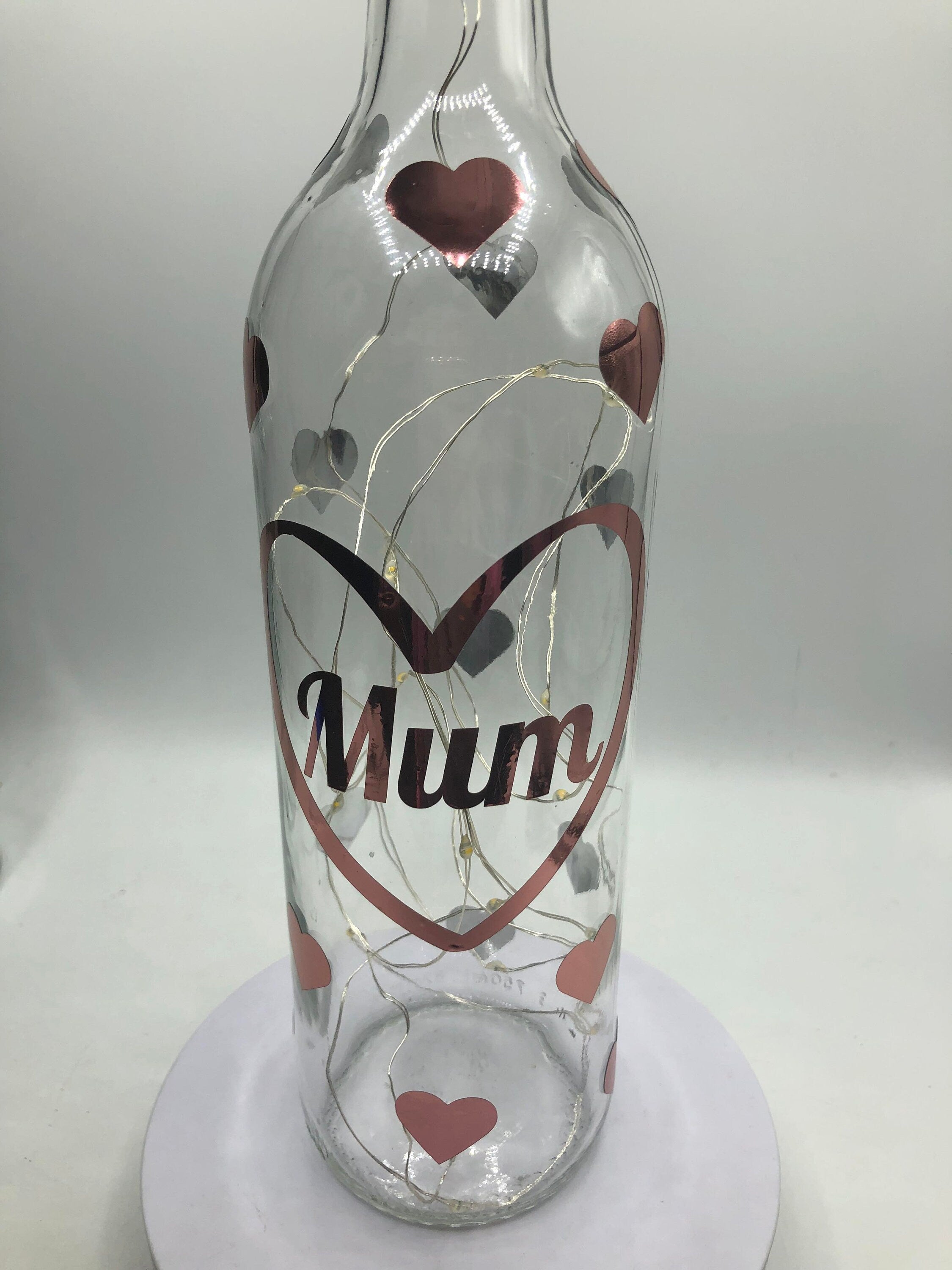 Mum Light Up Bottle, Mothers Day Gift, Gift for Mum's Birthday, Mum Christmas Gift, Mum Special Gift, Mum Heart Keepsake, Best Mum Gift