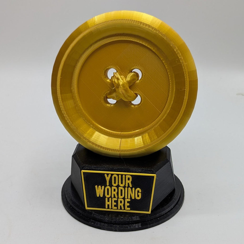Personalised Clothes Button Trophy, Sewing Award, Custom Trophy, Sewing Lover, Button Award Gift, Button Trophy Gift, Button, Office Trophy
