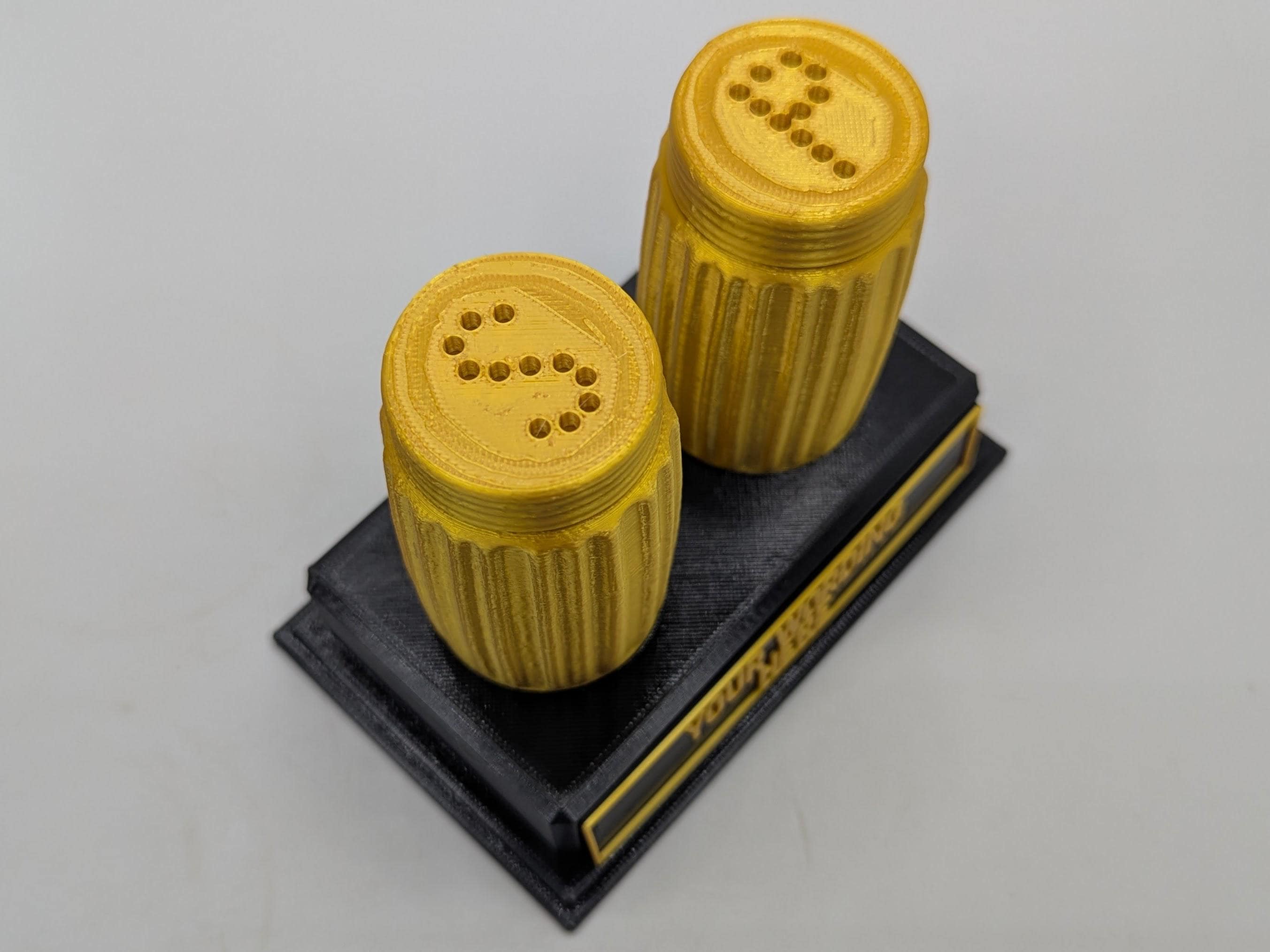 Personalised Salt & Pepper Trophy, Salt Shape Gift, Pepper Award Gift, Couch Trophy, Custom Award, Salt and Pepper Shaker Gift, Salt Shaker