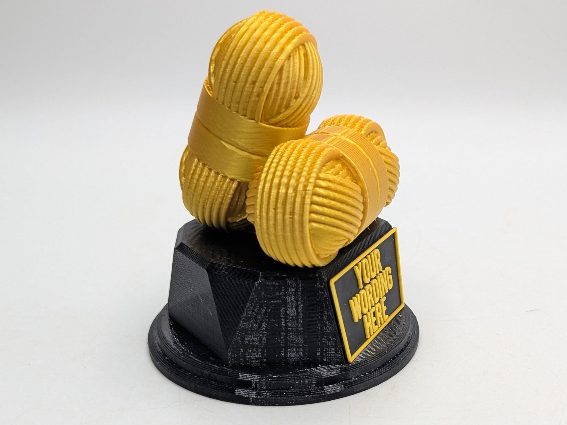 Personalised Knitting Trophy, Personalised Crochet Trophy, Best Knitter Award, Best Crocheter, Custom Wool/Yarn Trophy, Crochet/Knitter Gift