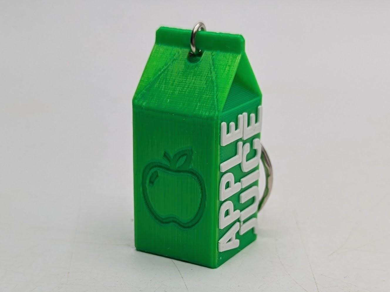 Apple Juice Keyring, Apple Juice Lover Gift, Food Keyring Gift, Apple Juice Carton Keychain, Apple Juice Novelty, Apple A Day Gift, Fruit