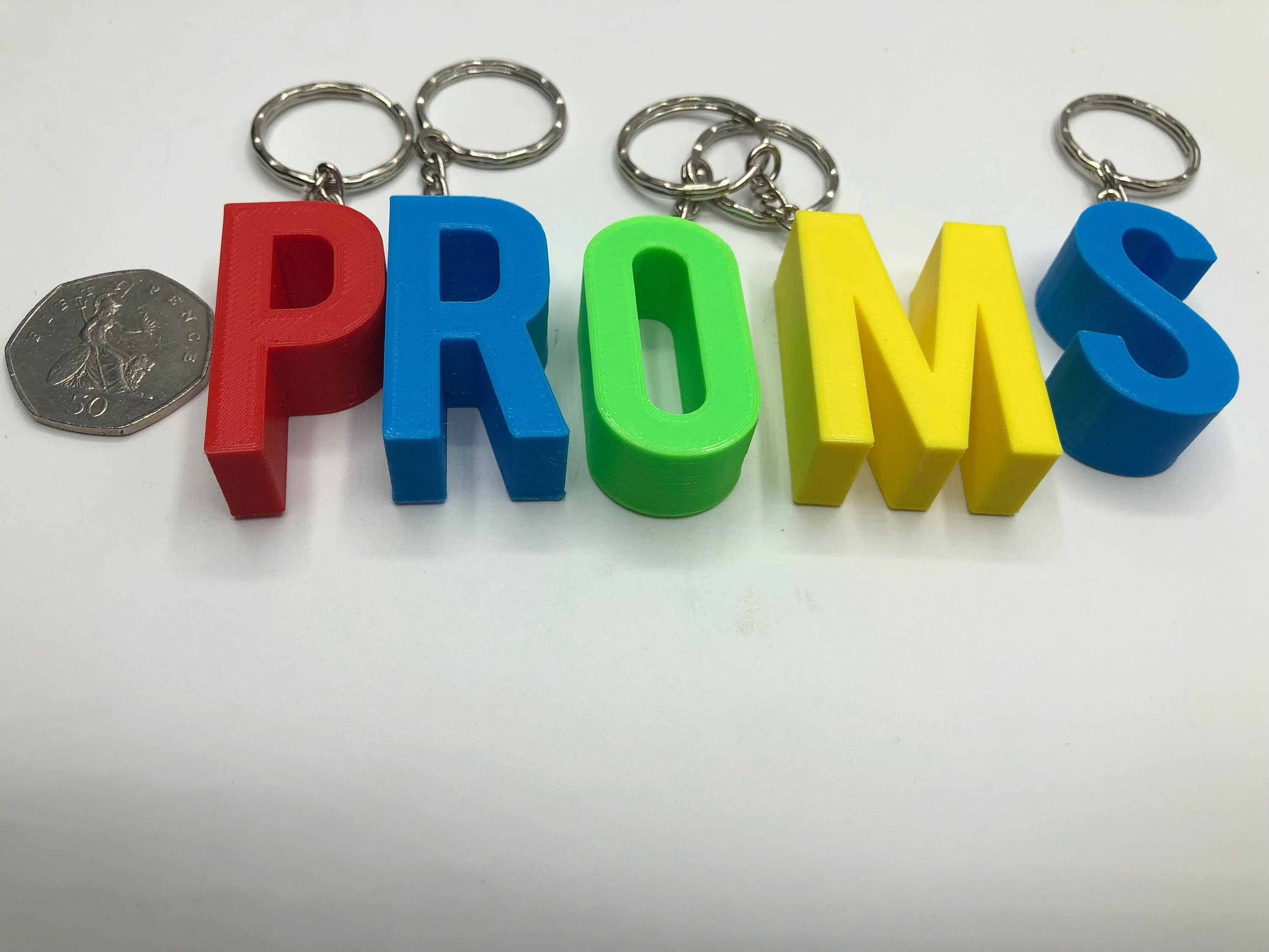 Large Initial Letter Keyrings / Letter Keyring / Letter Bag Tag / Initial Bag Charm / Under 5 Pounds / Alphabet Keyring / Party Bag Gift