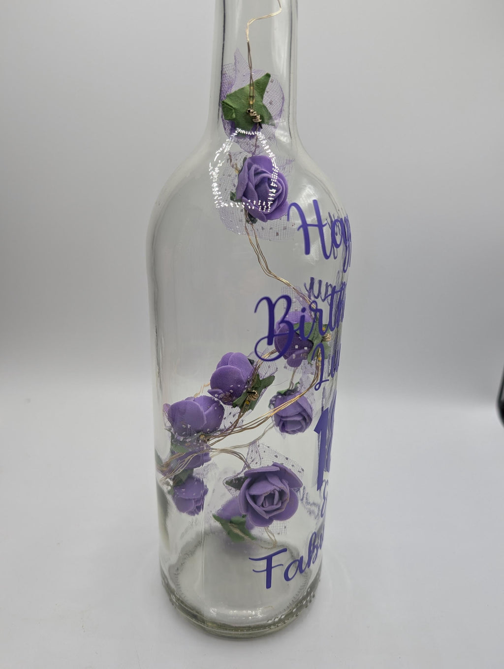 Personalised Light up Bottle, Milestone Birthday, 18th Birthday, 21st Birthday, 30th Birthday, 40th Birthday, 50th Birthday, Gift for Her