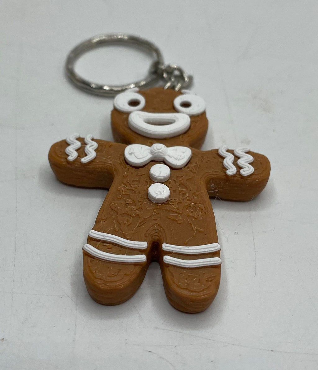Gingerbread Man Keychain / Cute Gingerbread Man Keyring / Gingerbread Bag Tag Charm / Gingerbread Keyring Stocking Filler / Christmas Gift