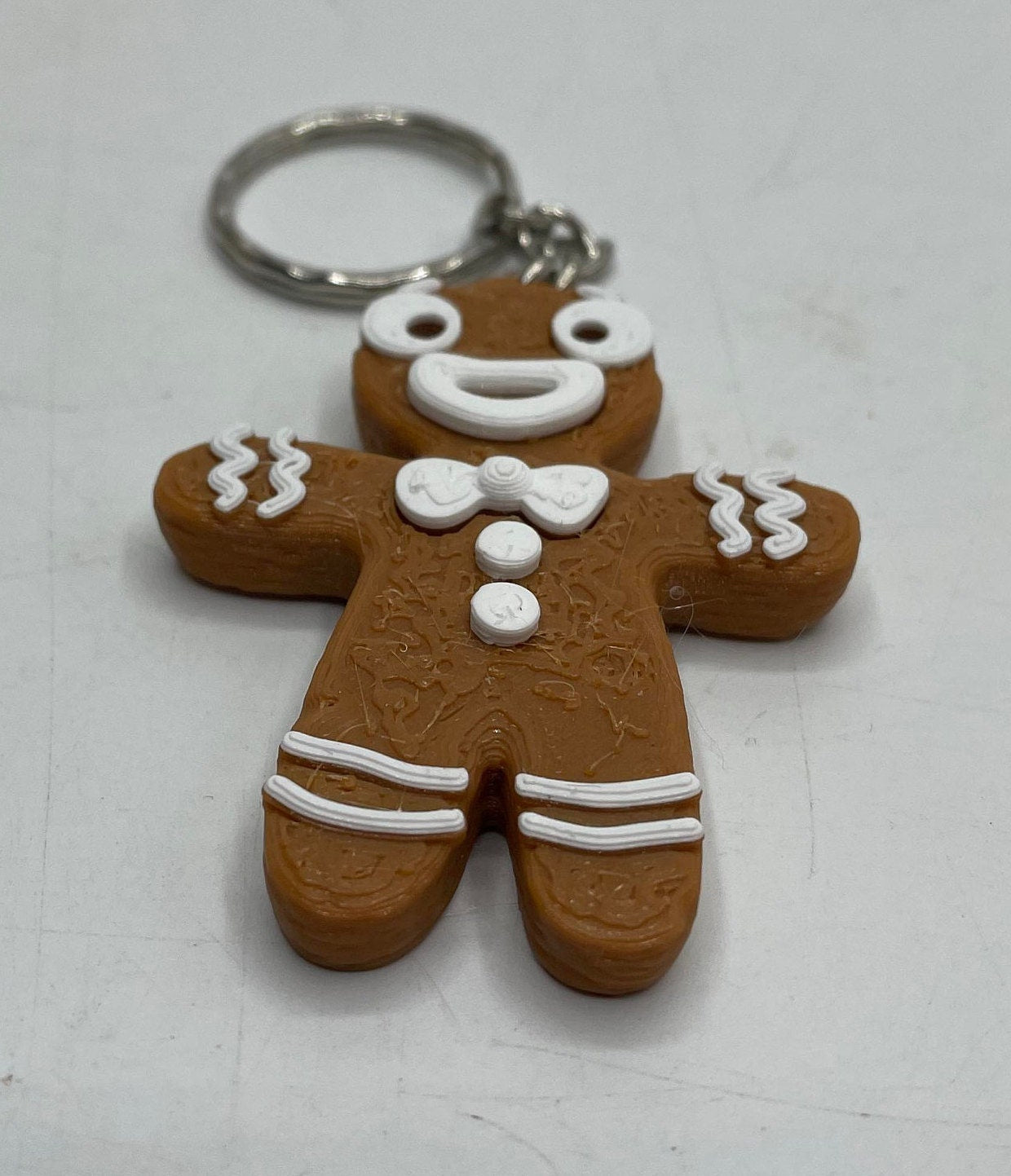 Gingerbread Man Keychain / Cute Gingerbread Man Keyring / Gingerbread Bag Tag Charm / Gingerbread Keyring Stocking Filler / Christmas Gift