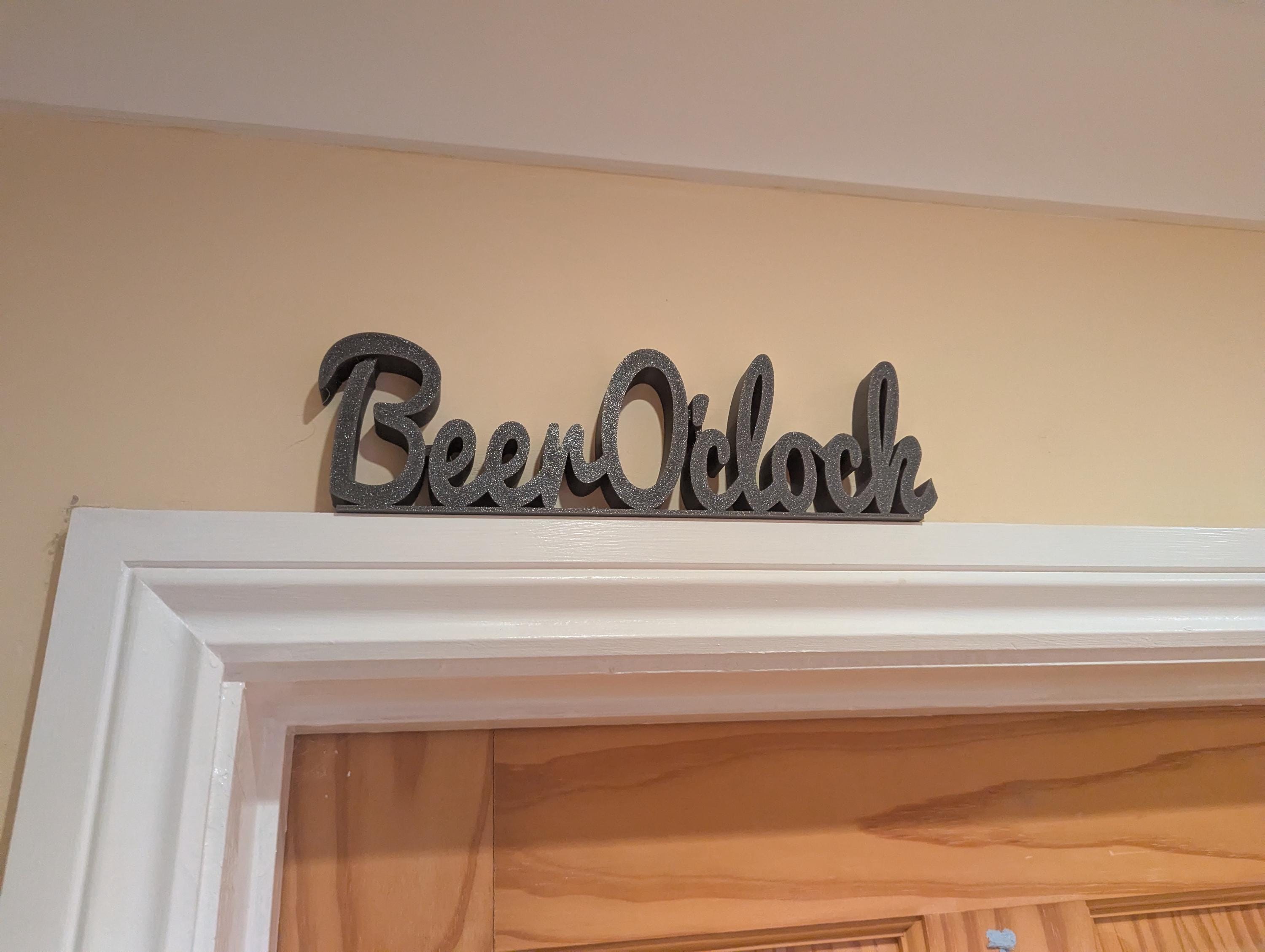 Beer O'Clock Door Sign, Beer Door Sign, Door Topper, Custom Door Sign, Beer Lover Sign, Above Door Sign, Quirky Door Sign, Fun Beer Bar Sign