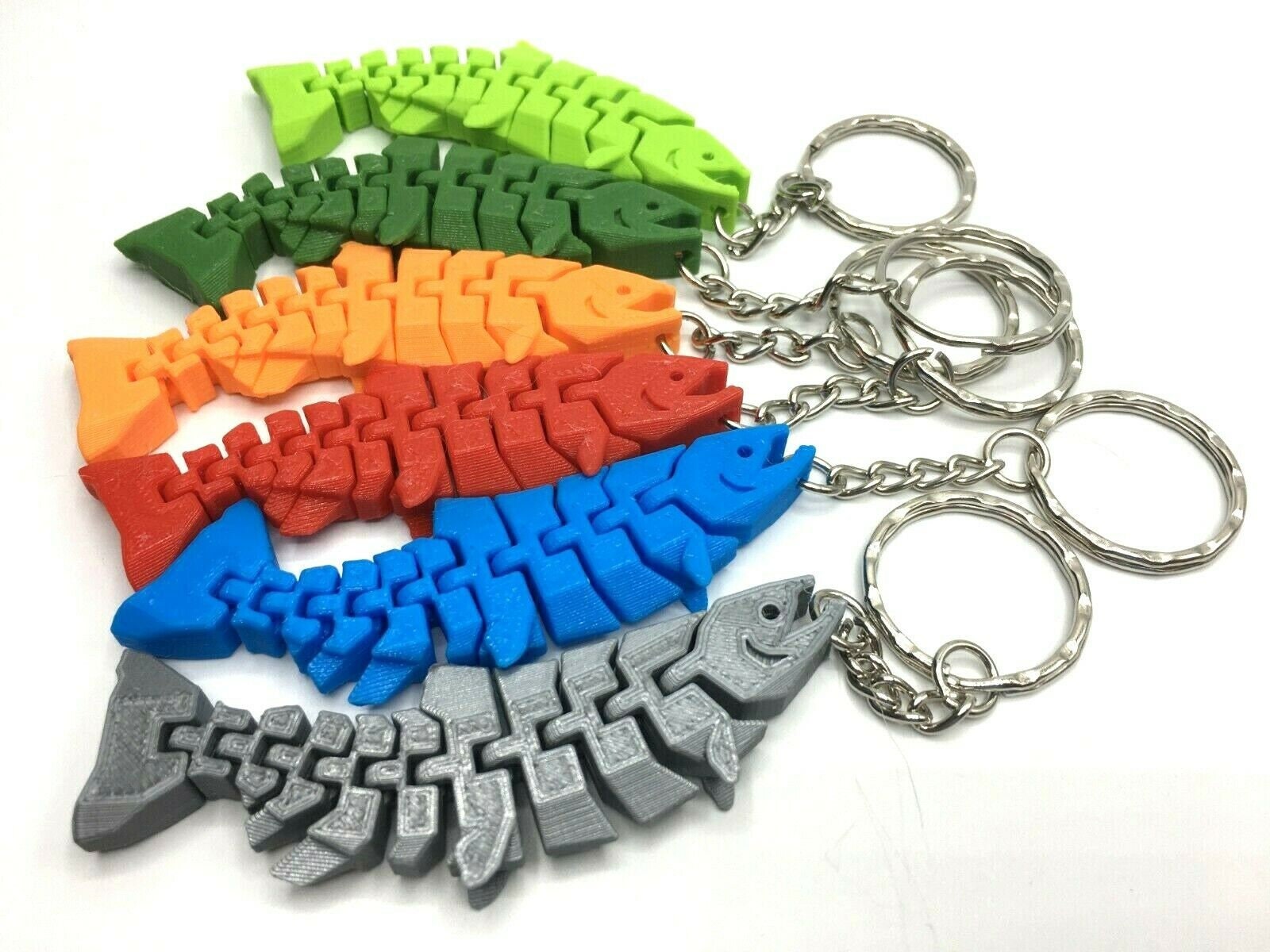 Fish Flexible Wiggly 3D Keyring / Bag Tag / Gift for Fishermen / Fishing / Anglers / Fun Fish Gift / Fish Bag Tag / Keyring / Fisherman Gift