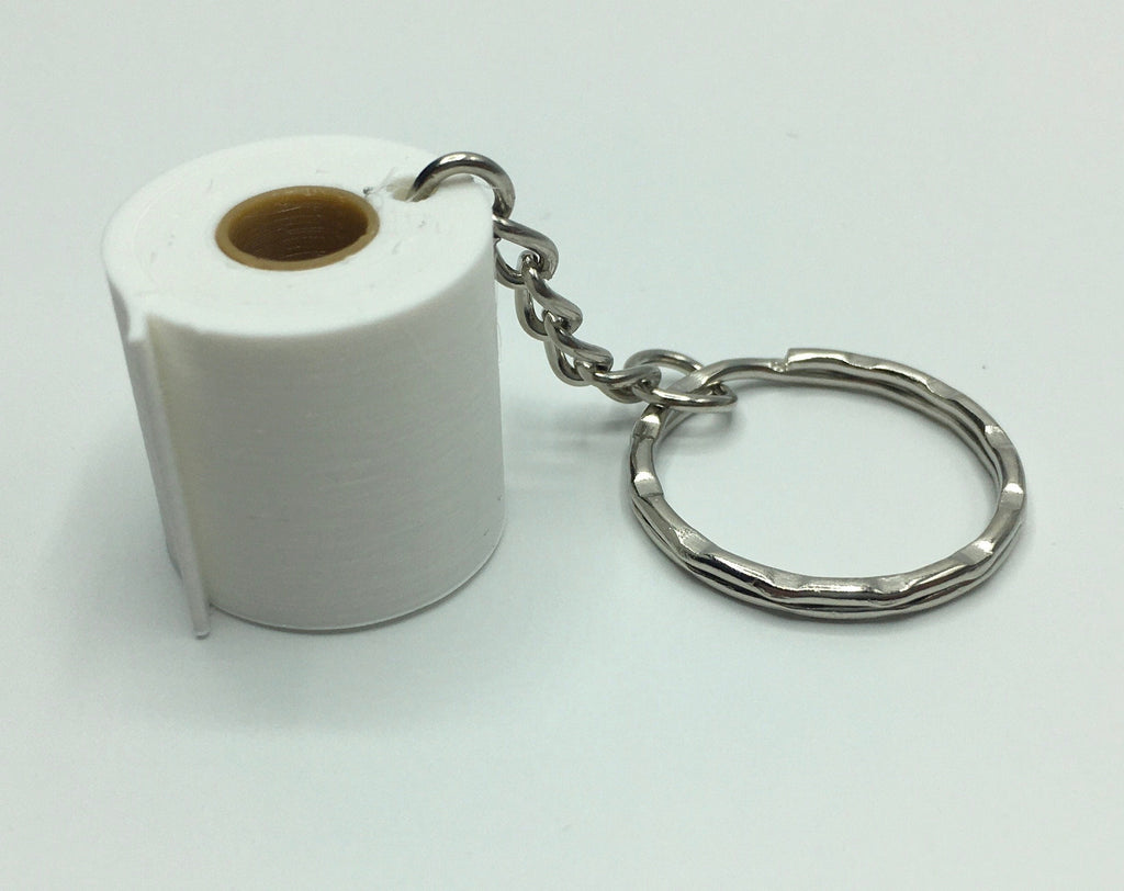 Toilet Roll Keyring / Toilet Paper Joke Keyring / Key Chain / Bag Tag (3D) / Toilet Roll Joke / Toilet Roll / Toilet Paper / Novelty Keyring