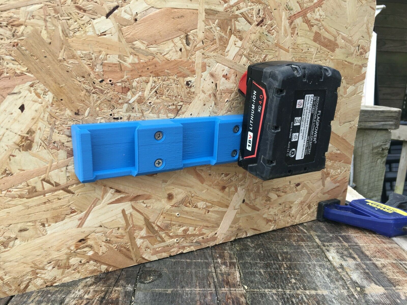 Triple Battery Wall Mount for Milwaukee M18 18v Batteries Battery Storage - Qty:1