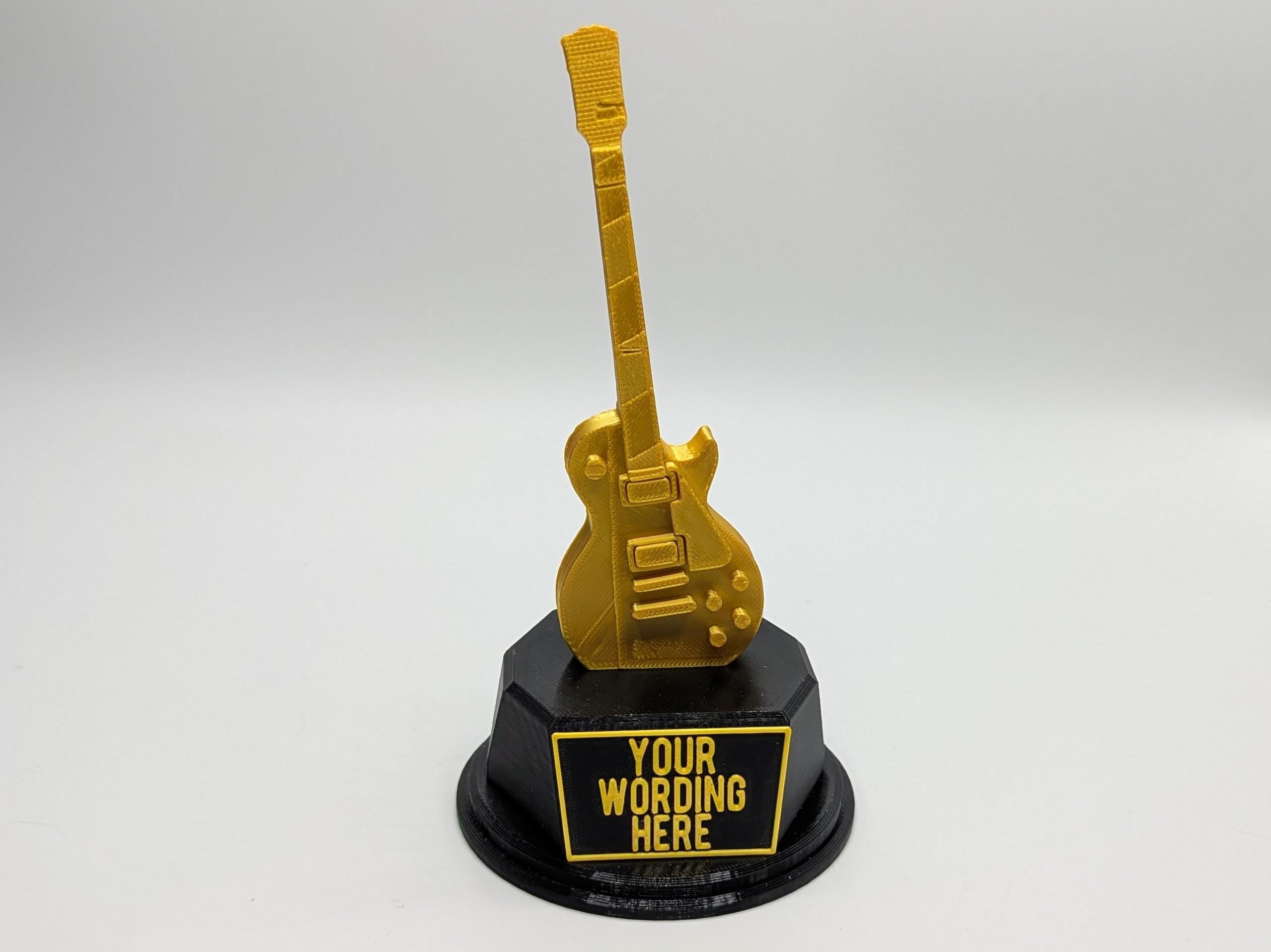 Personalised Electric Guitar Trophy, Guitar Trophy, Guitarist Award, Music Teacher Award,  Custom Trophy Gift, Guitar Player Gift, Guitarist