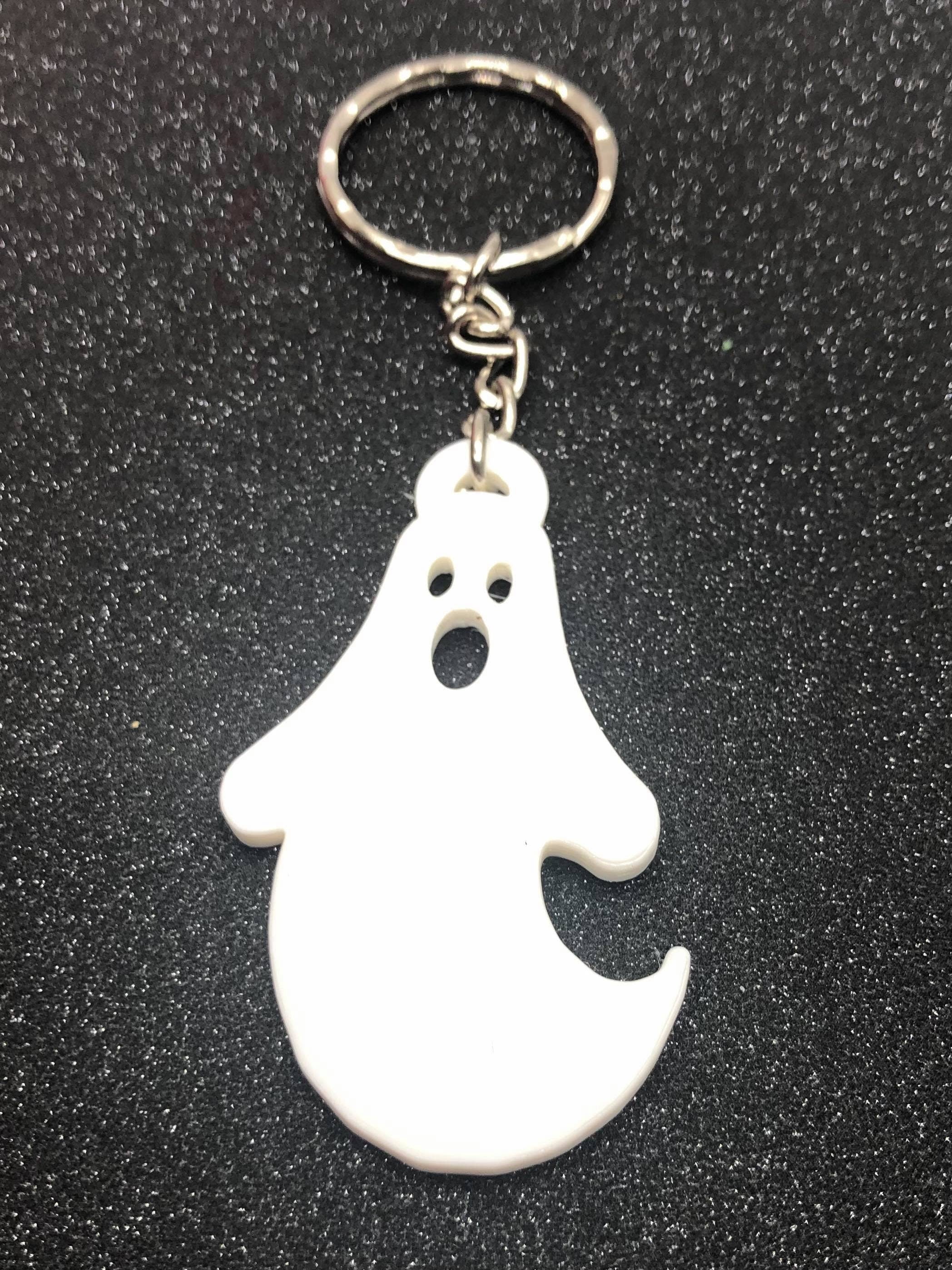 Ghost Keyring, Ghost Halloween Party, Ghost Bag Tag, Halloween Party Gift, Ghost Shaped Gift, Ghost Keychain, Ghost Lover Gift, Halloween