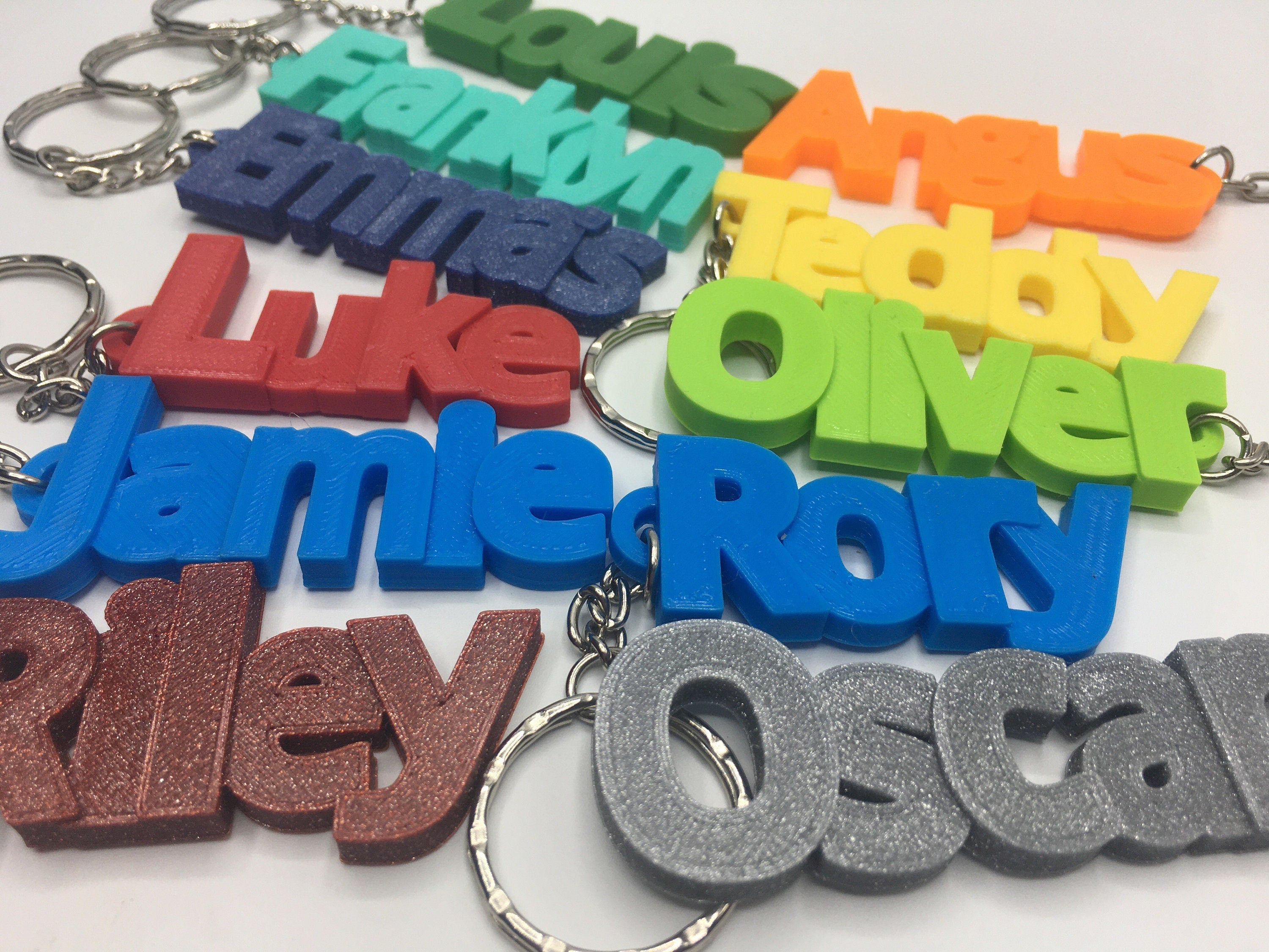 Boys Personalised Chunky Keyrings / School Bag Tag / School Leaver Gift / Party Bag Fillers / Stocking Filler / Gift for Children / Keyring