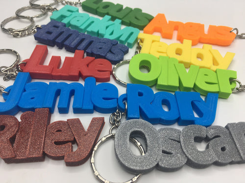 Boys Personalised Chunky Keyrings / School Bag Tag / School Leaver Gift / Party Bag Fillers / Stocking Filler / Gift for Children / Keyring
