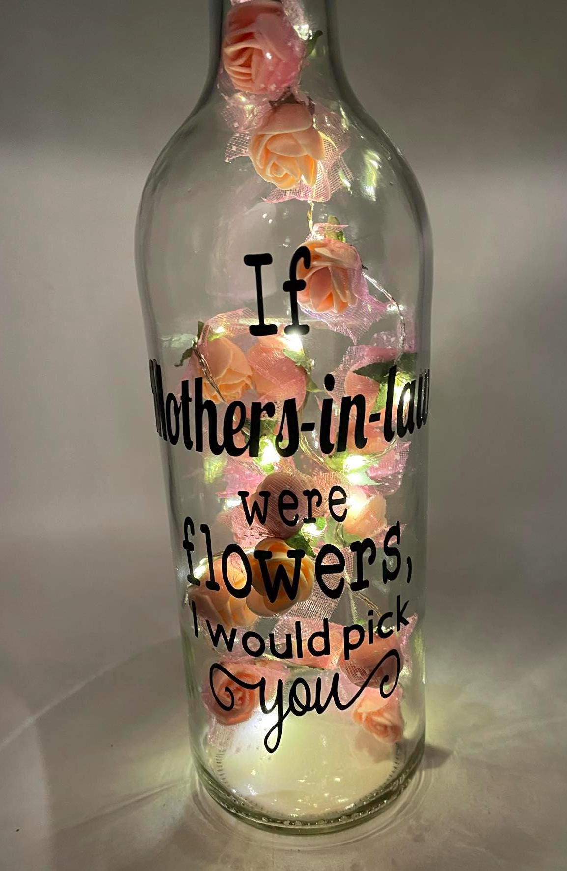 Mum Roses LED Light Up Glass Bottle, Mother's Day Gift, If Mothers were flowers Gift, Mum Christmas Gift, Gift for Mum's Birthday, Flowers